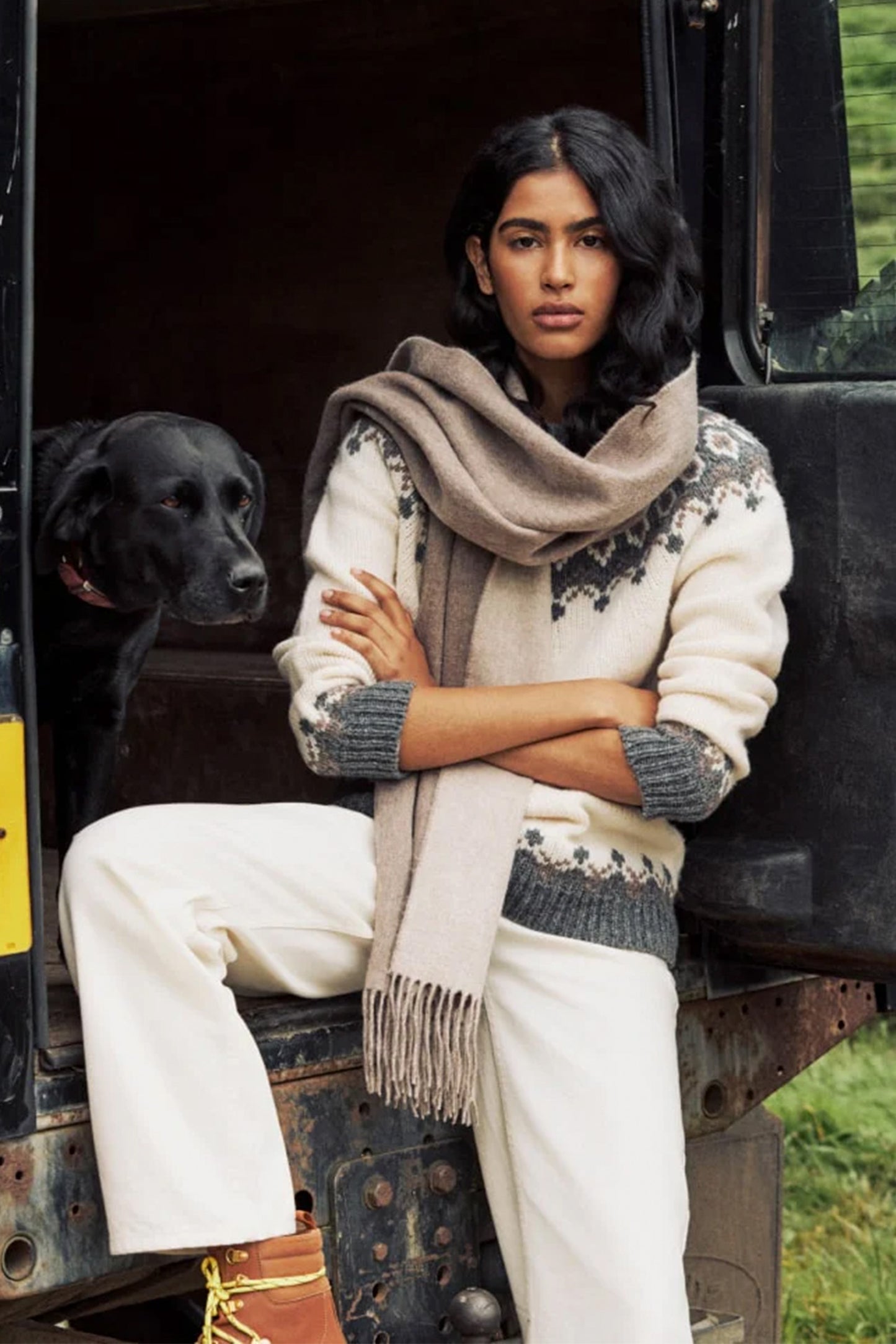 Cream Fair Isle Chunky Knitted Wool Jumper