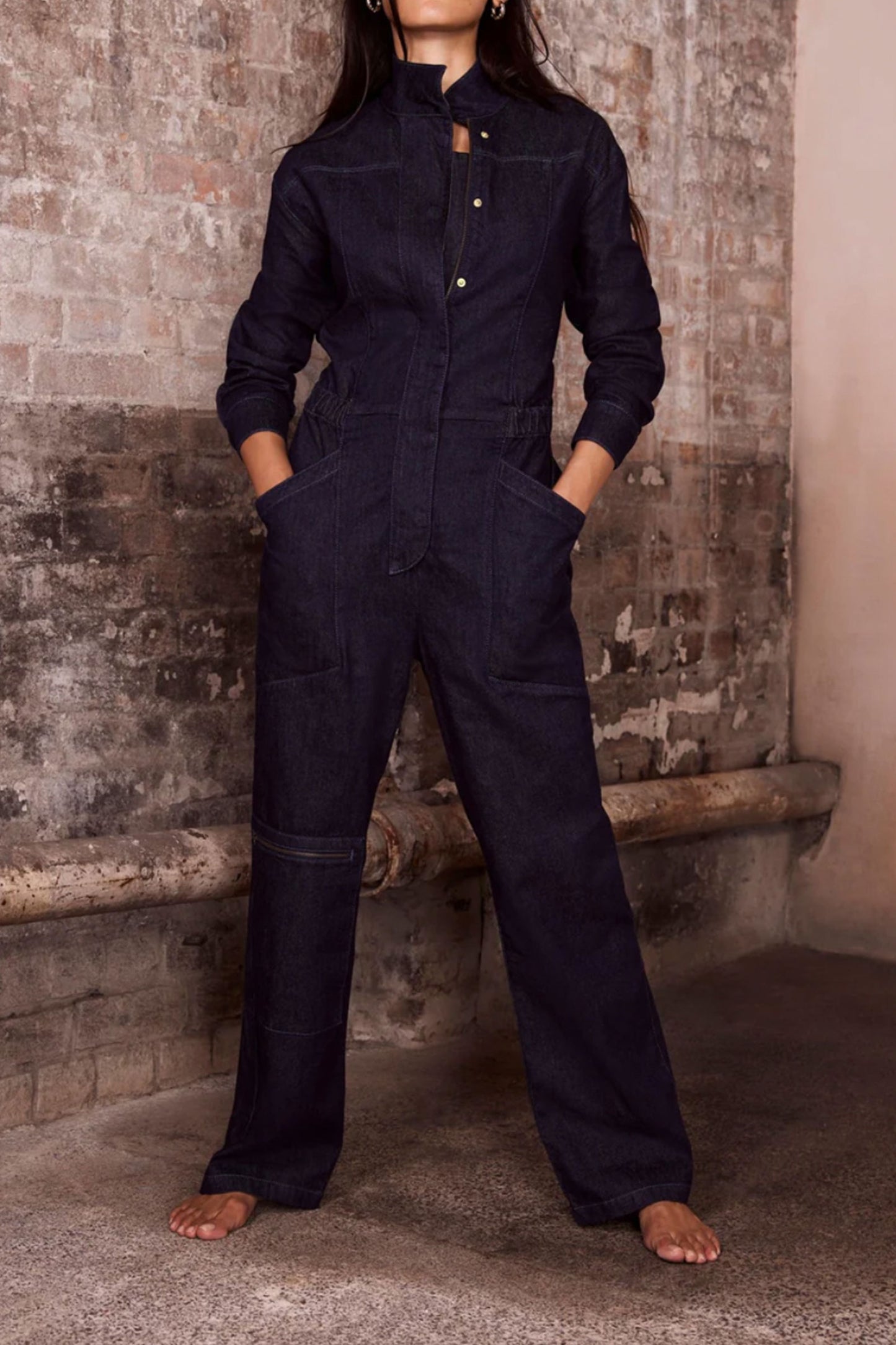 Dark Indigo Denim Jumpsuit