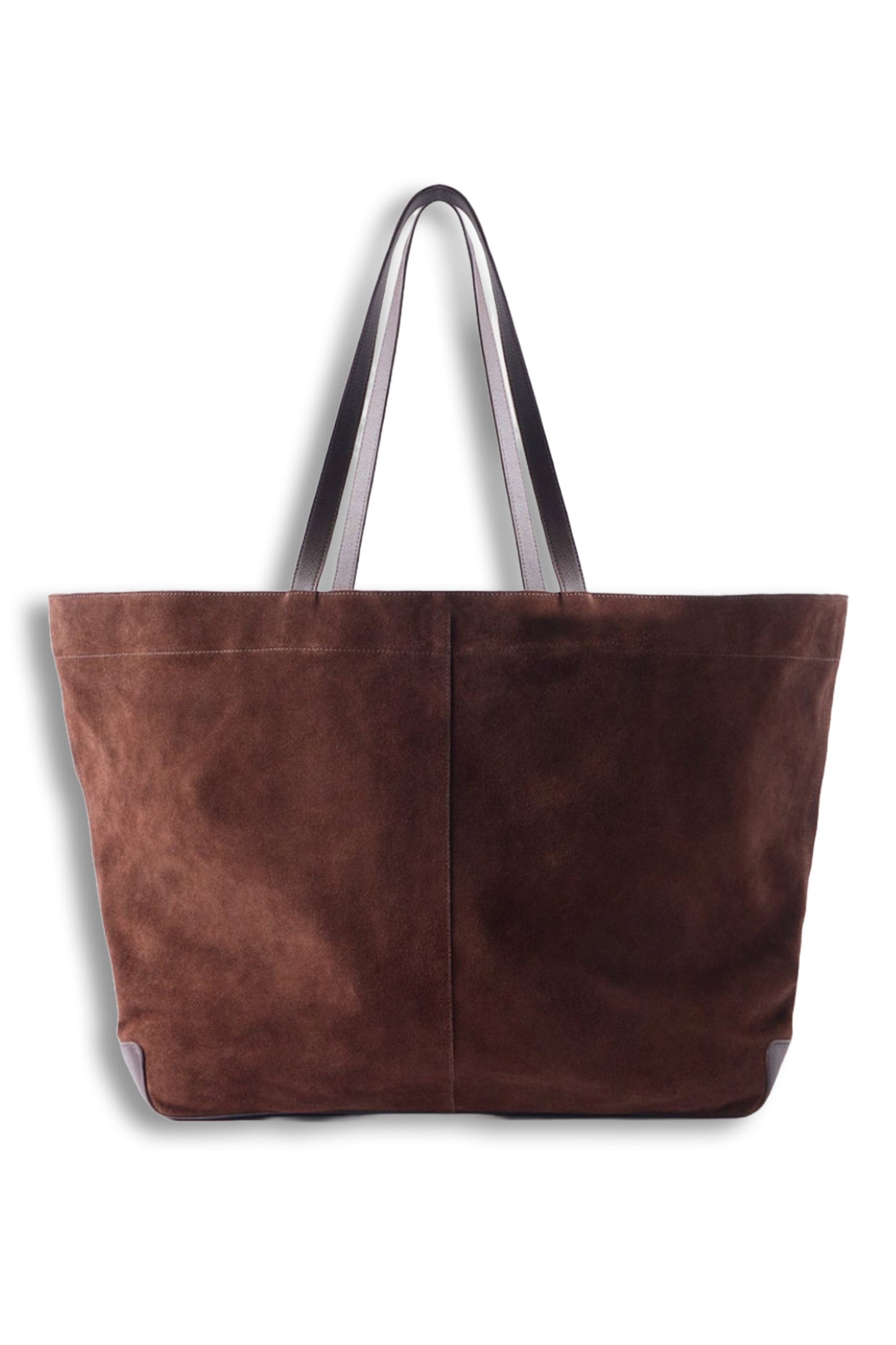 Chocolate Brown Suede Oversized Tote Bag