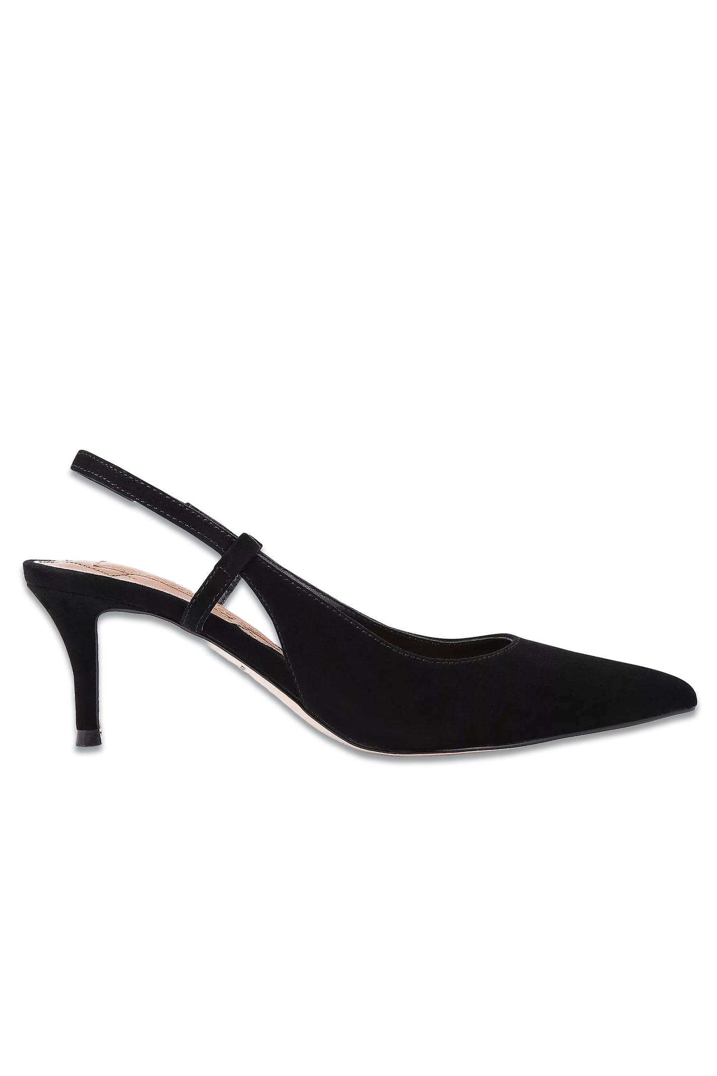 Belgravia Suede Slingback Court Shoes, Black