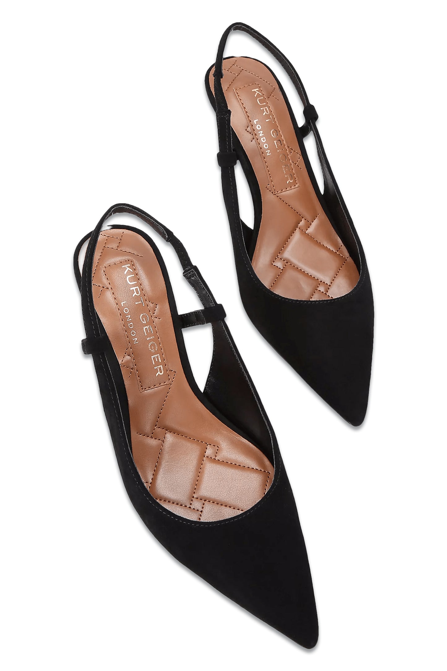 Belgravia Suede Slingback Court Shoes, Black