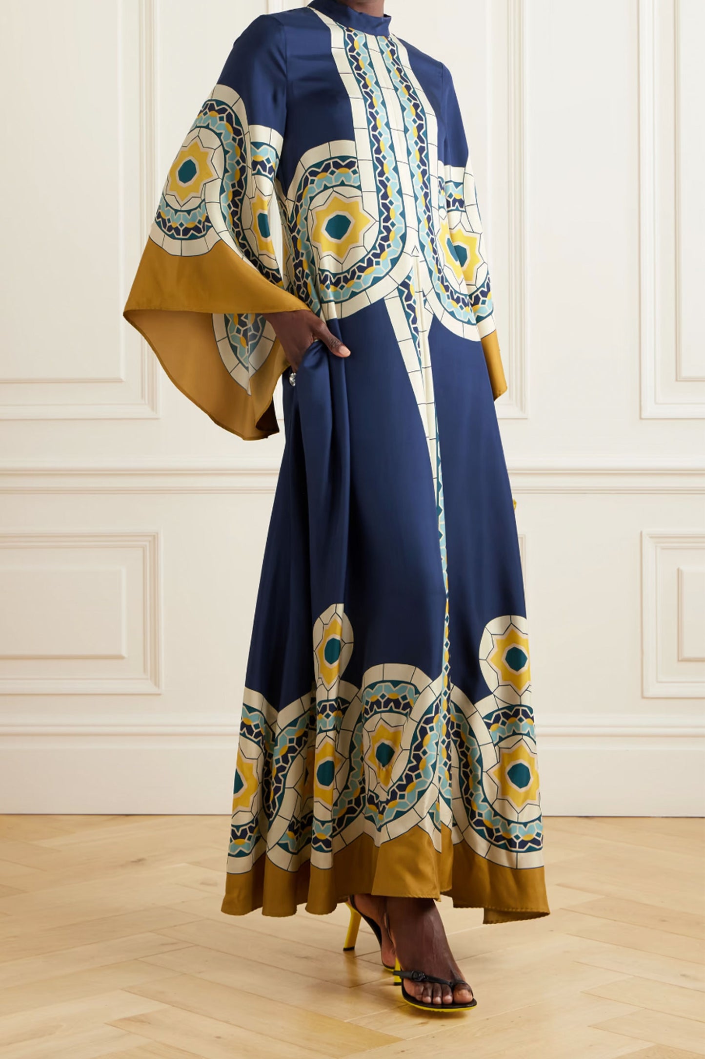 Magnifico Printed Silk-Twill Gown