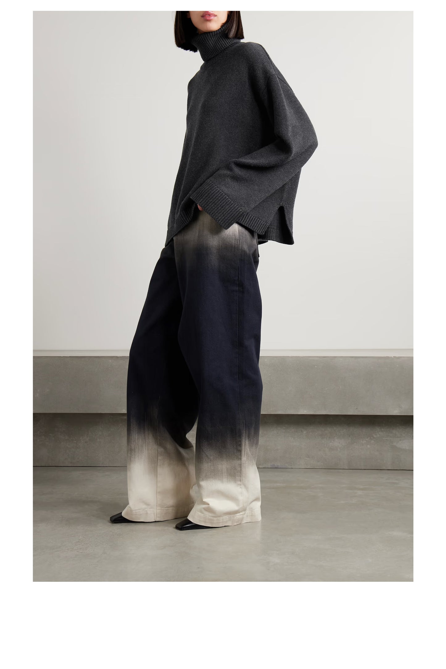 Rhea Trapeze Wool and Cotton-blend Turtleneck Sweater