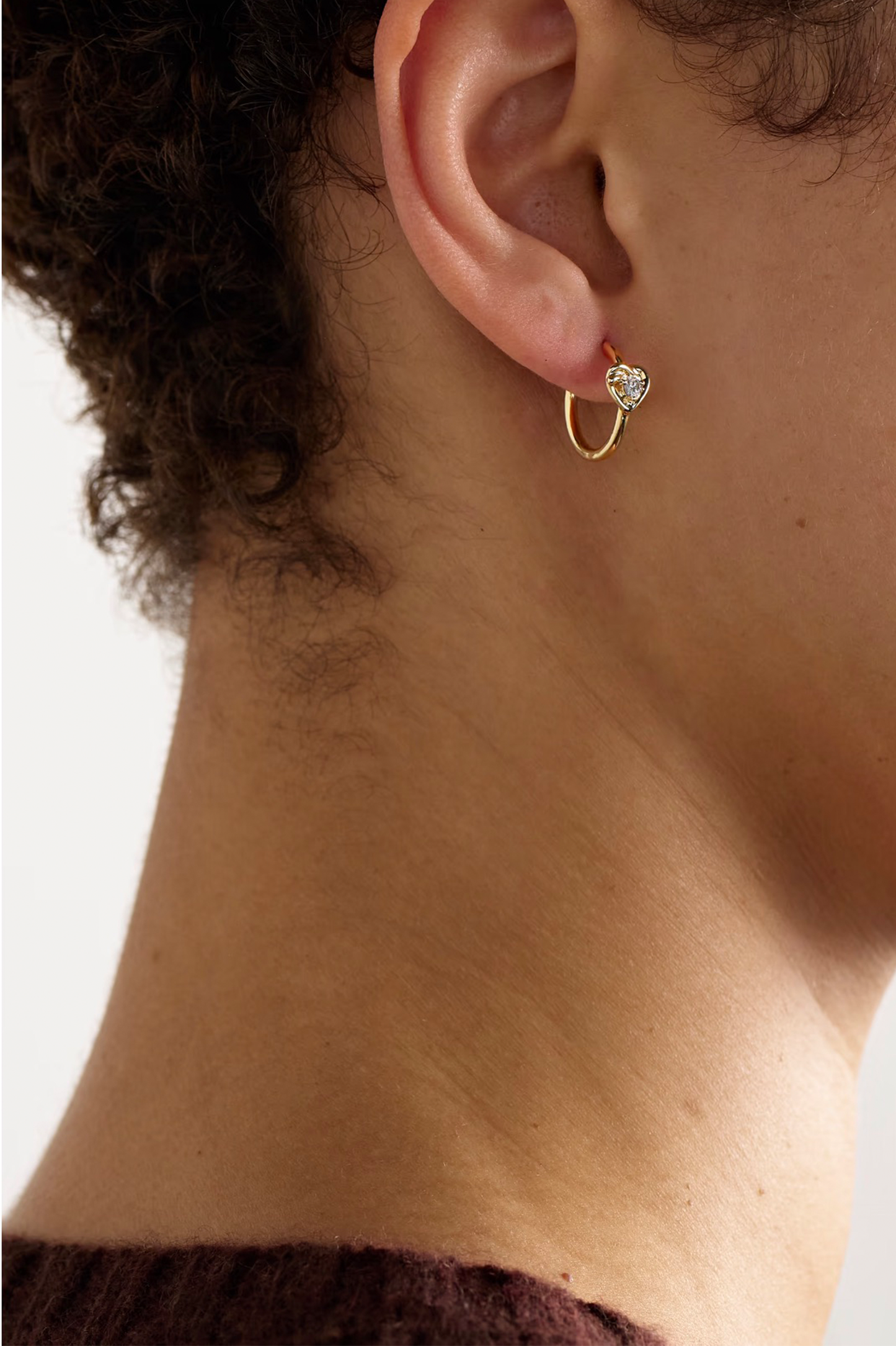 Tie The Knot 9-karat Gold Diamond Hoop Earrings