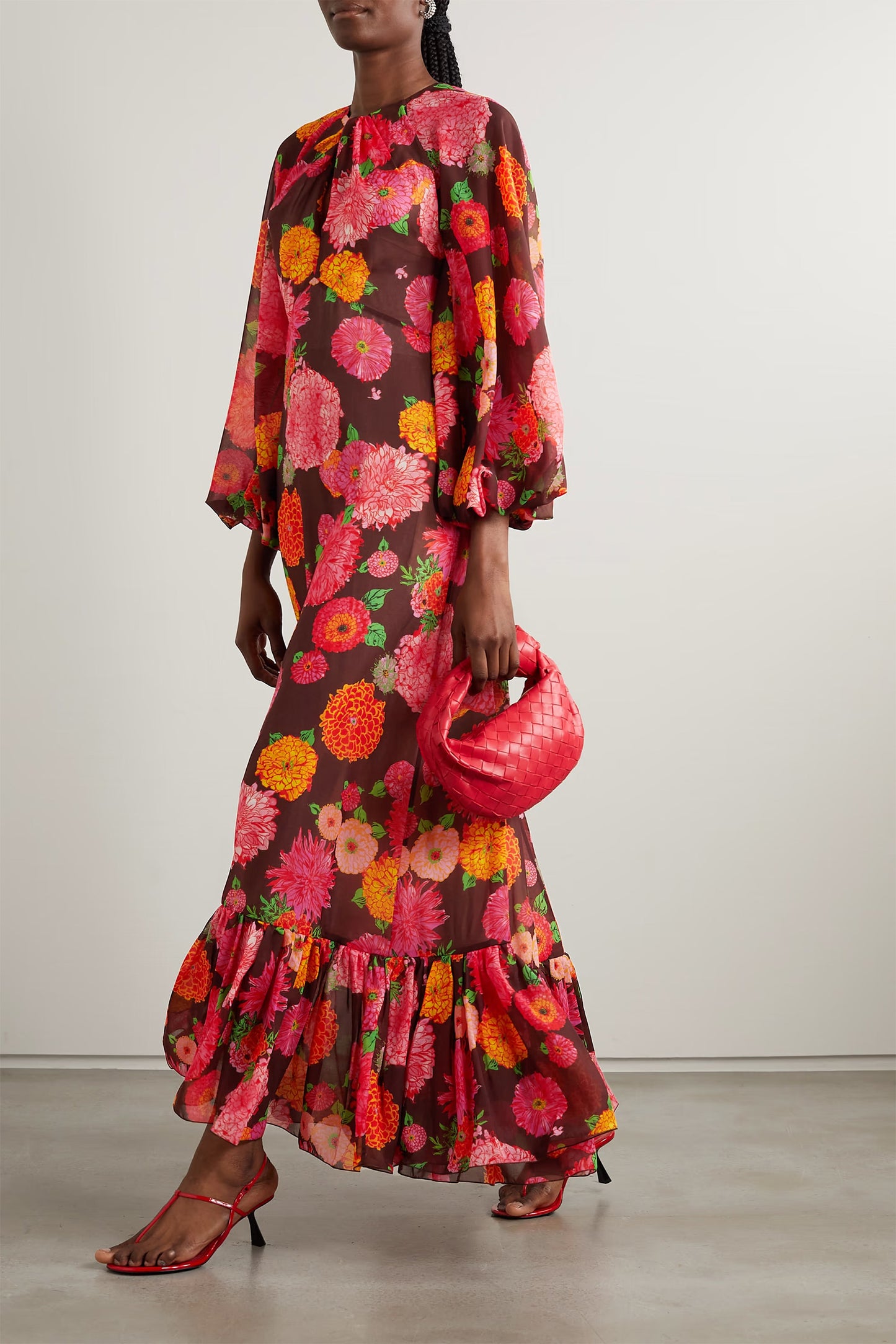 Eve Floral-print Chiffon Maxi Dress