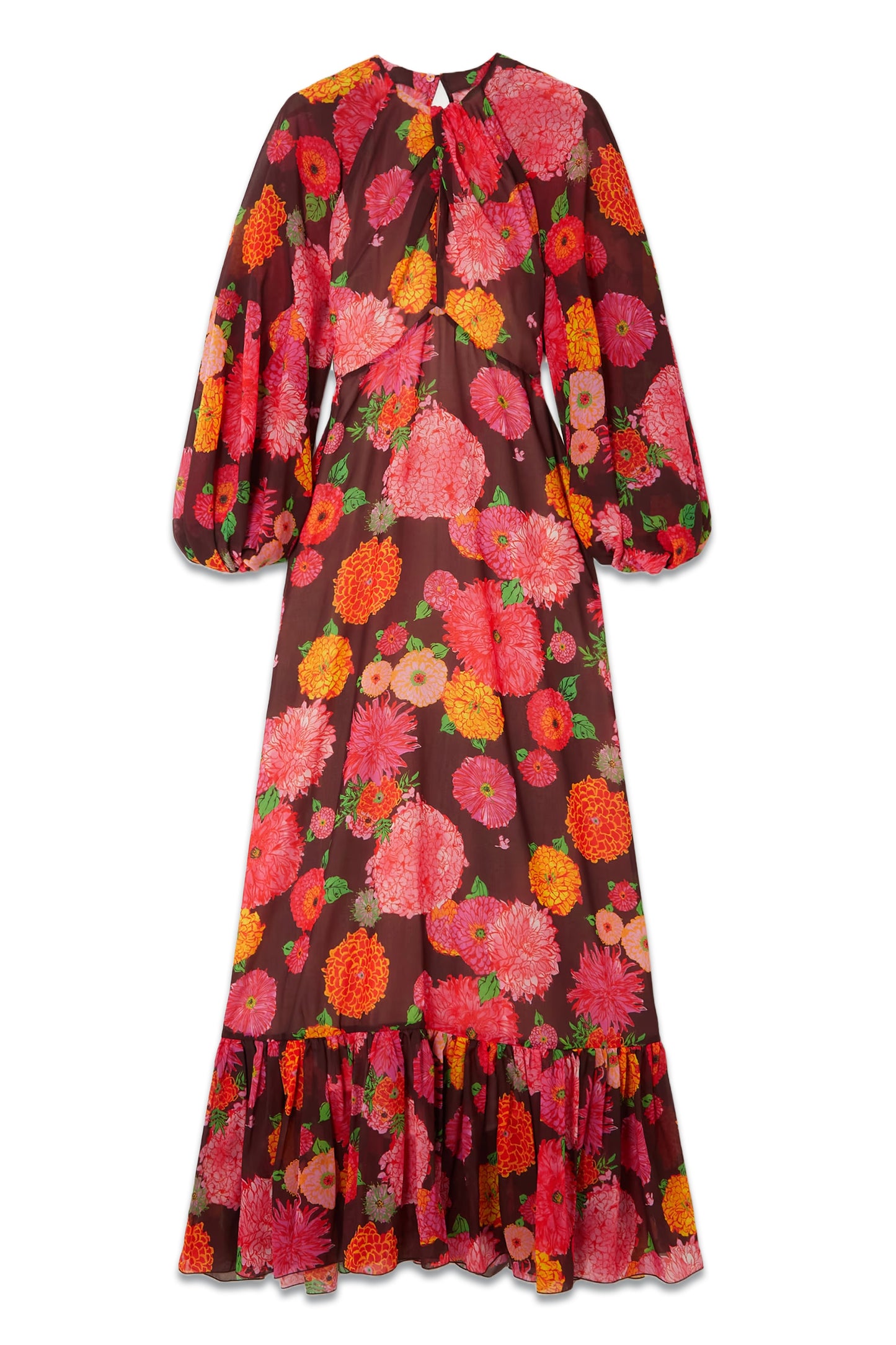 Eve Floral-print Chiffon Maxi Dress