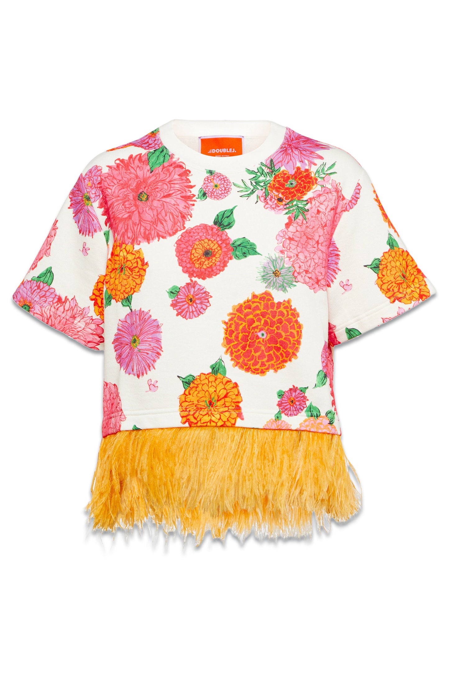 La Scala Feather-trim Cotton Top