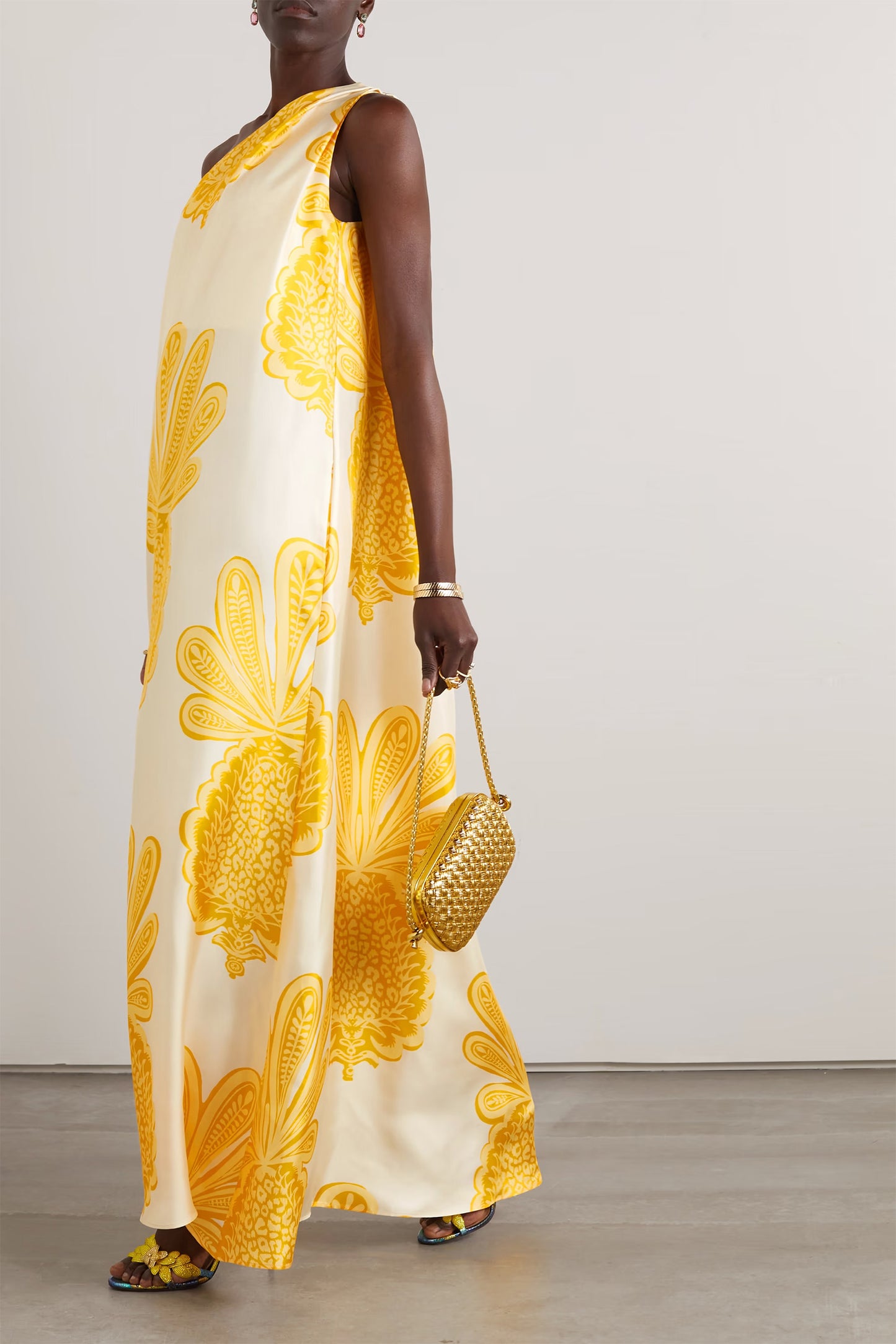 Roy One-shoulder Silk-twill Maxi Dress