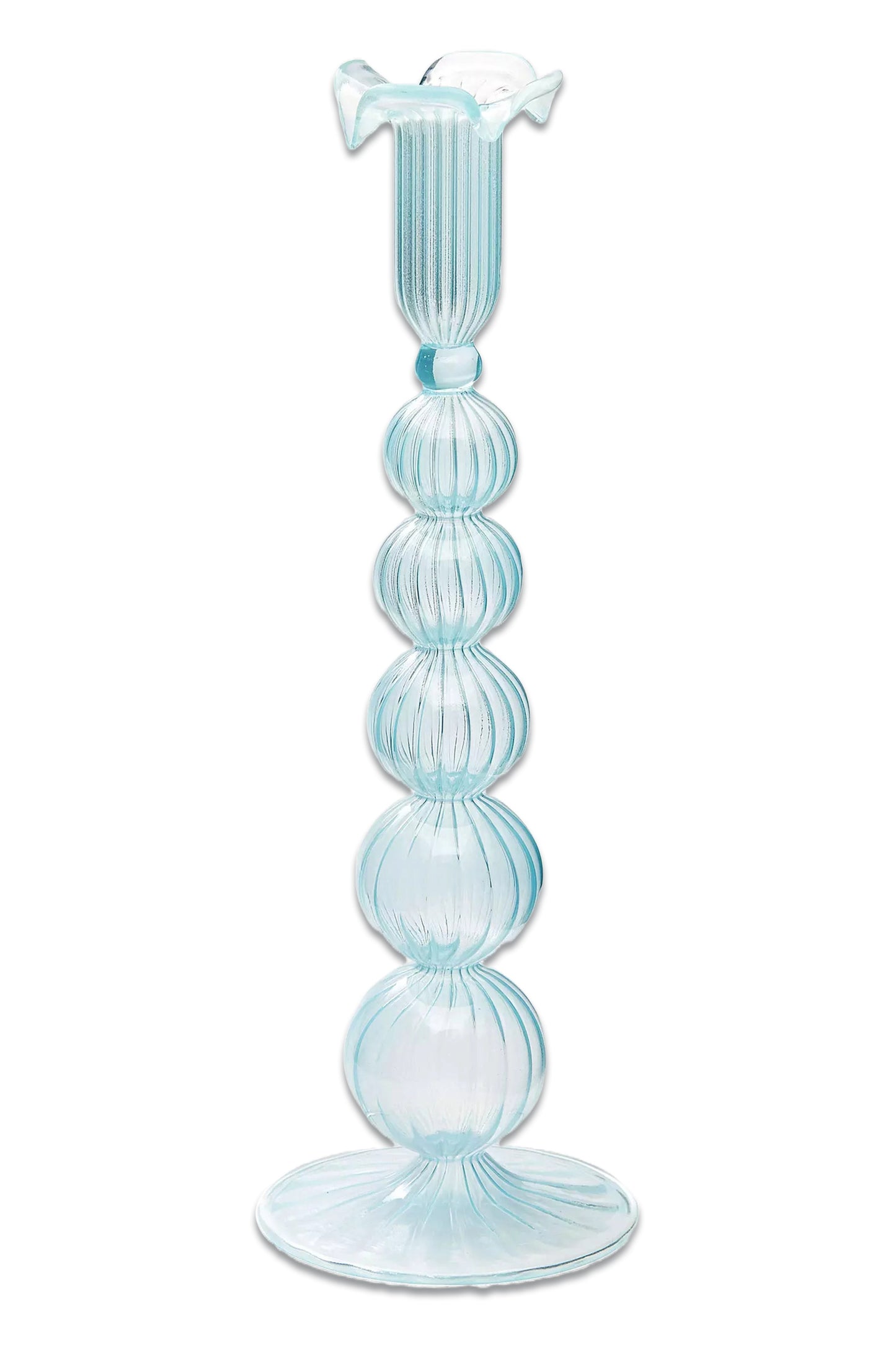 Cloudy Glass Candlestick Holder