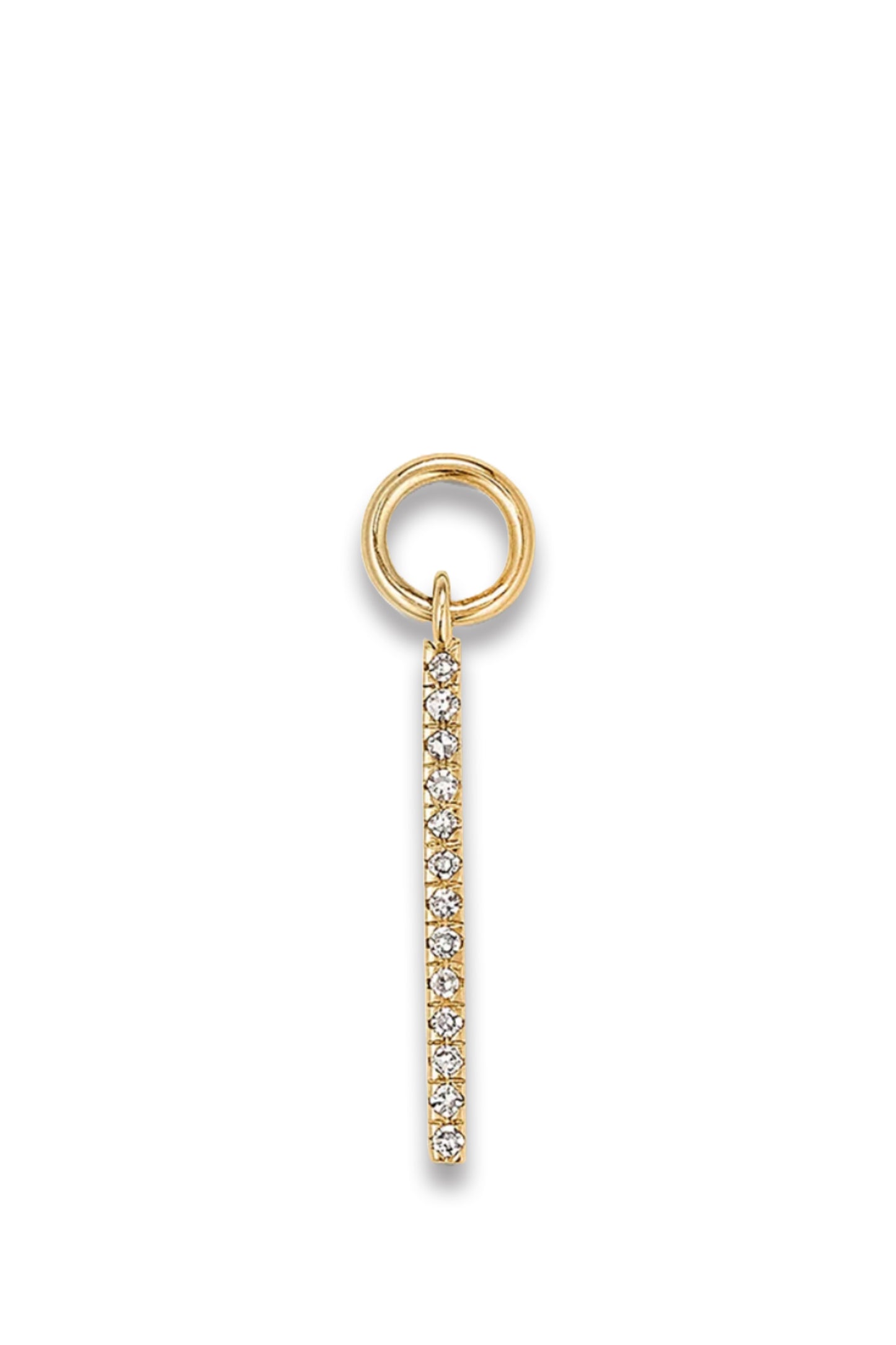 Single Pavé Diamond Bar Hoop Charm