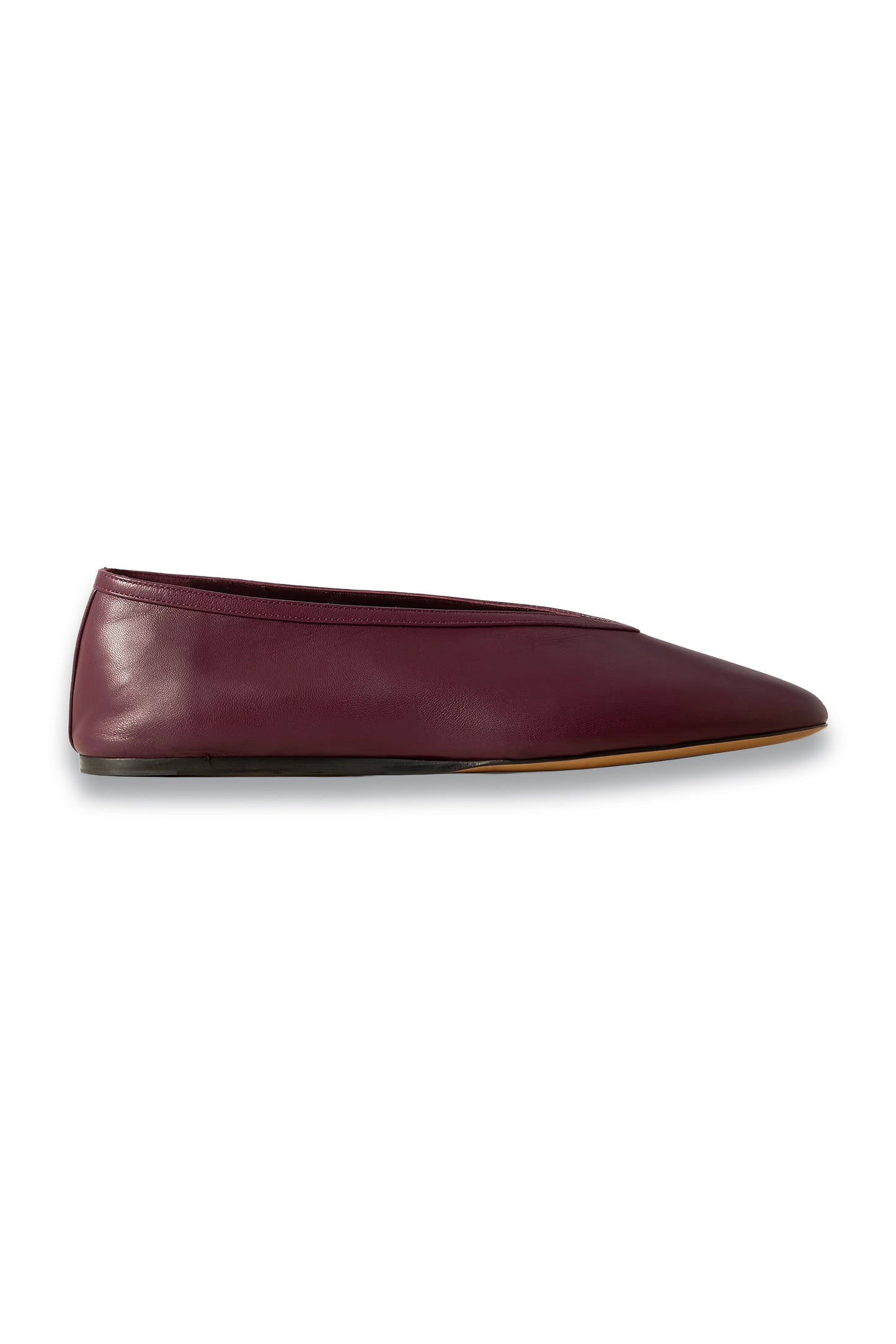 Burgundy Luna Leather Ballet Flats