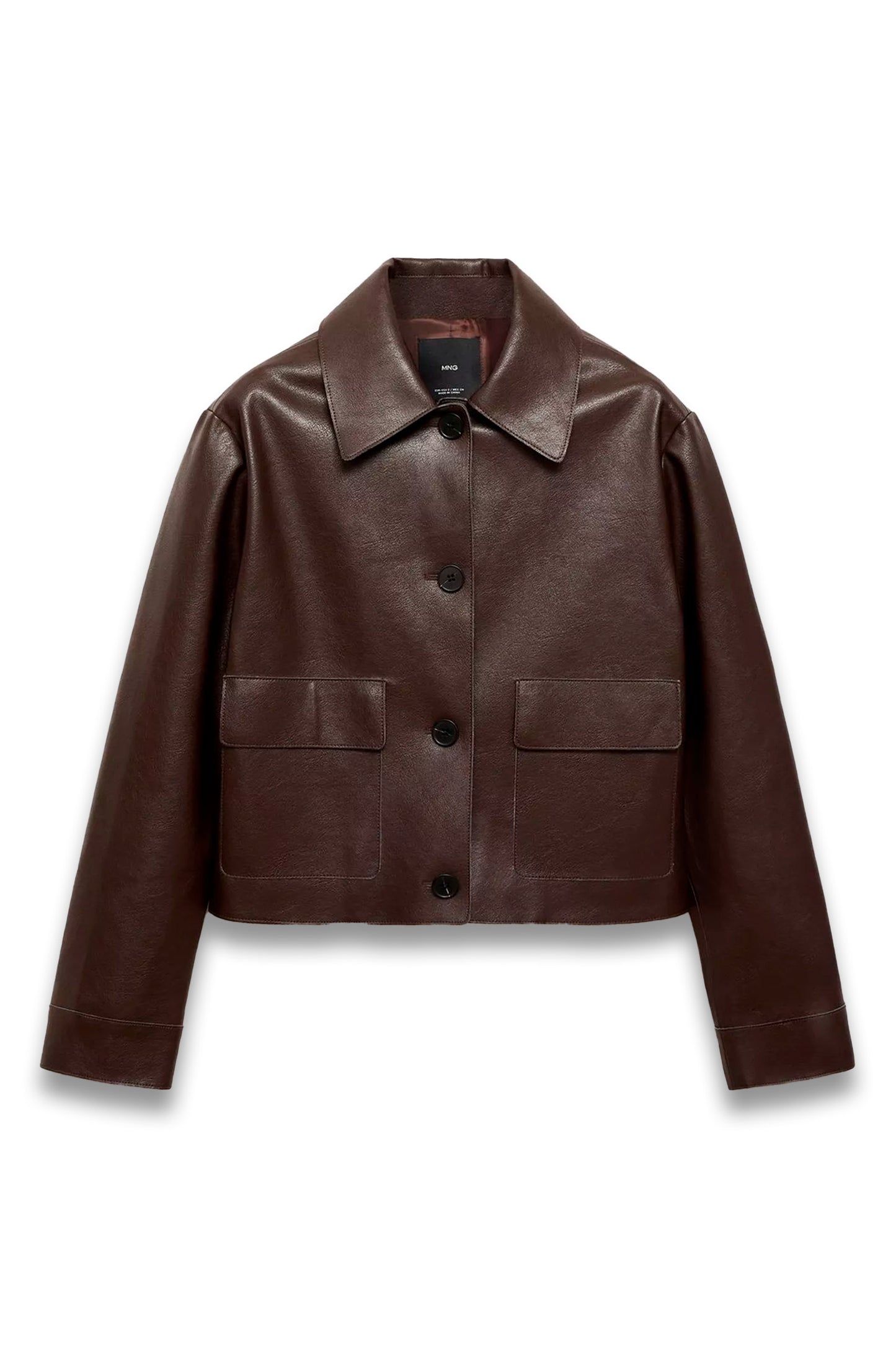 Sabina Faux Leather Jacket, Brown
