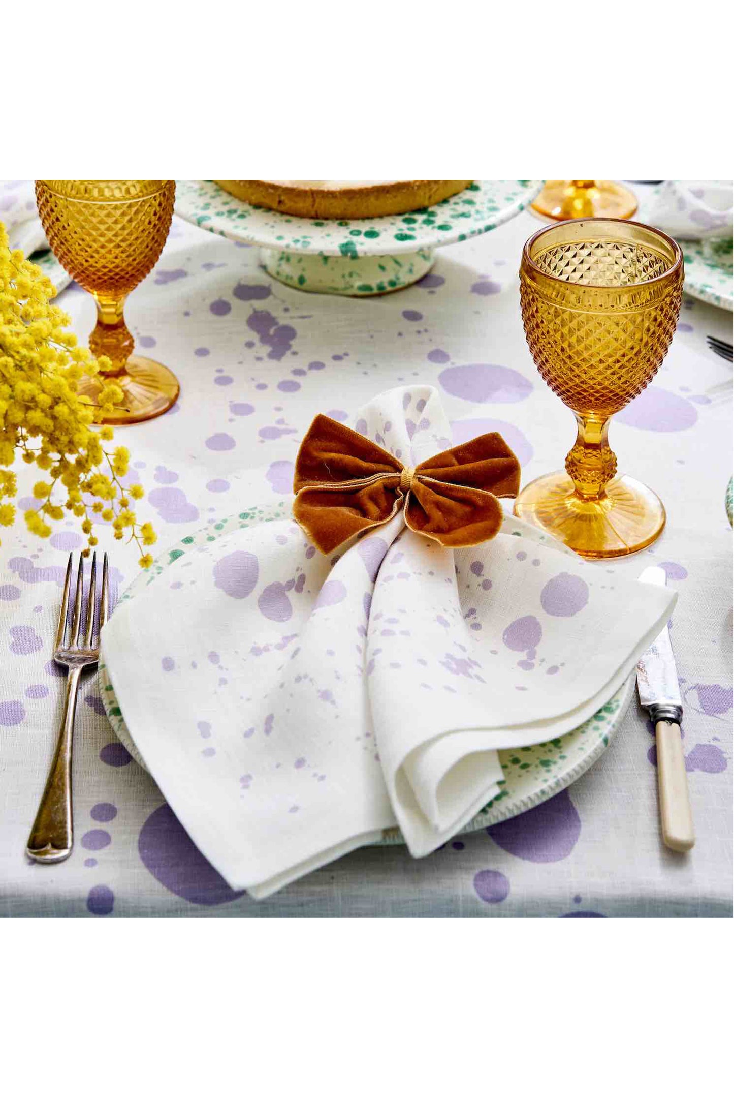 Lilac Splatter Napkins - Set of 4