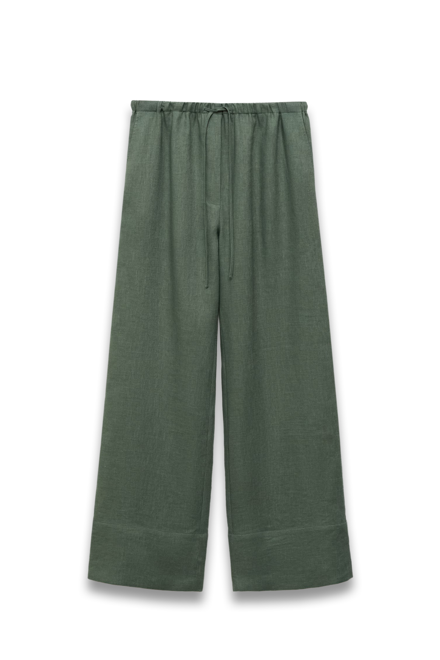 Straight Linen-Blend Trousers
