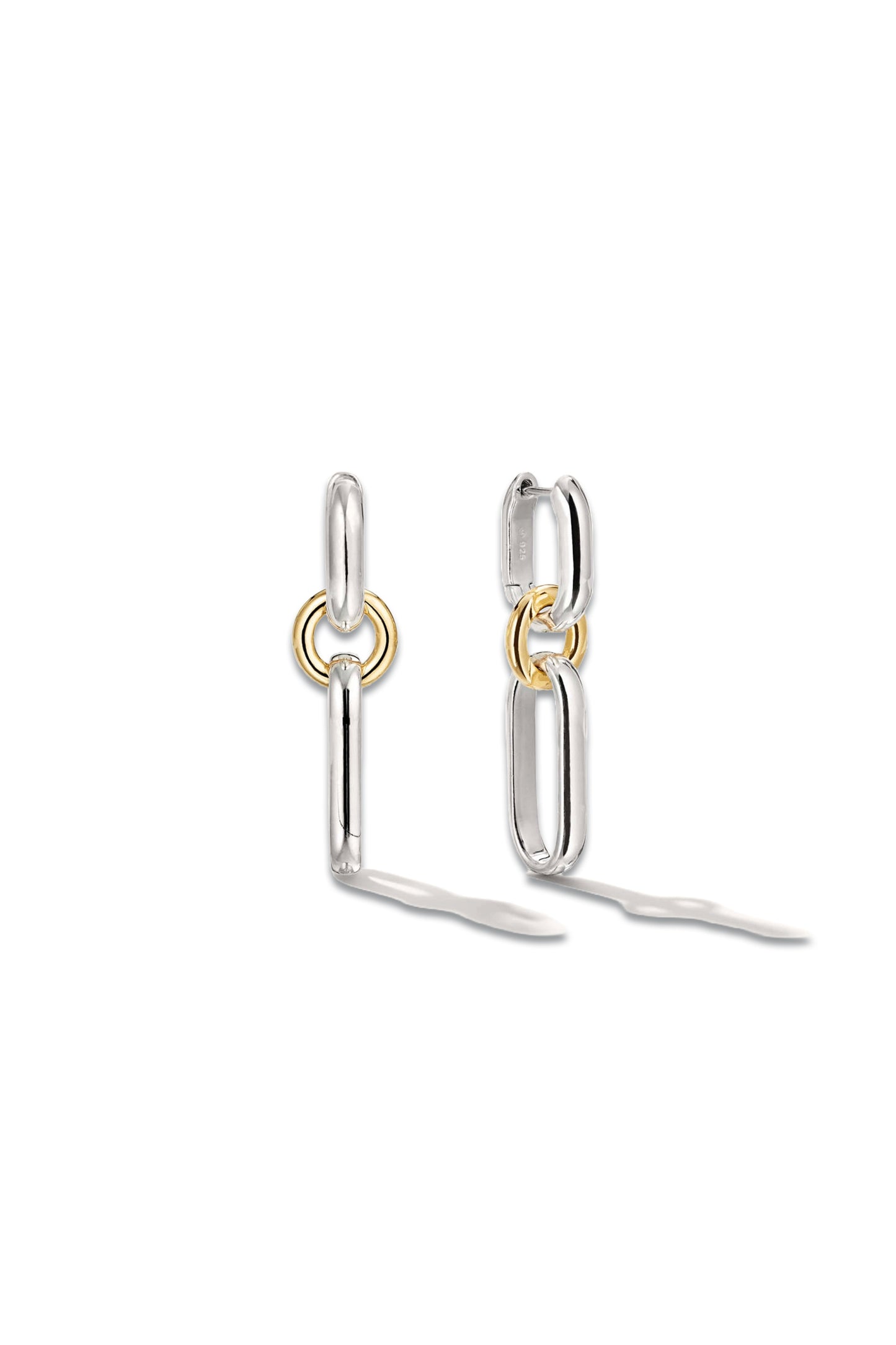 Mixed Convertible Link Earrings Sterling Silver