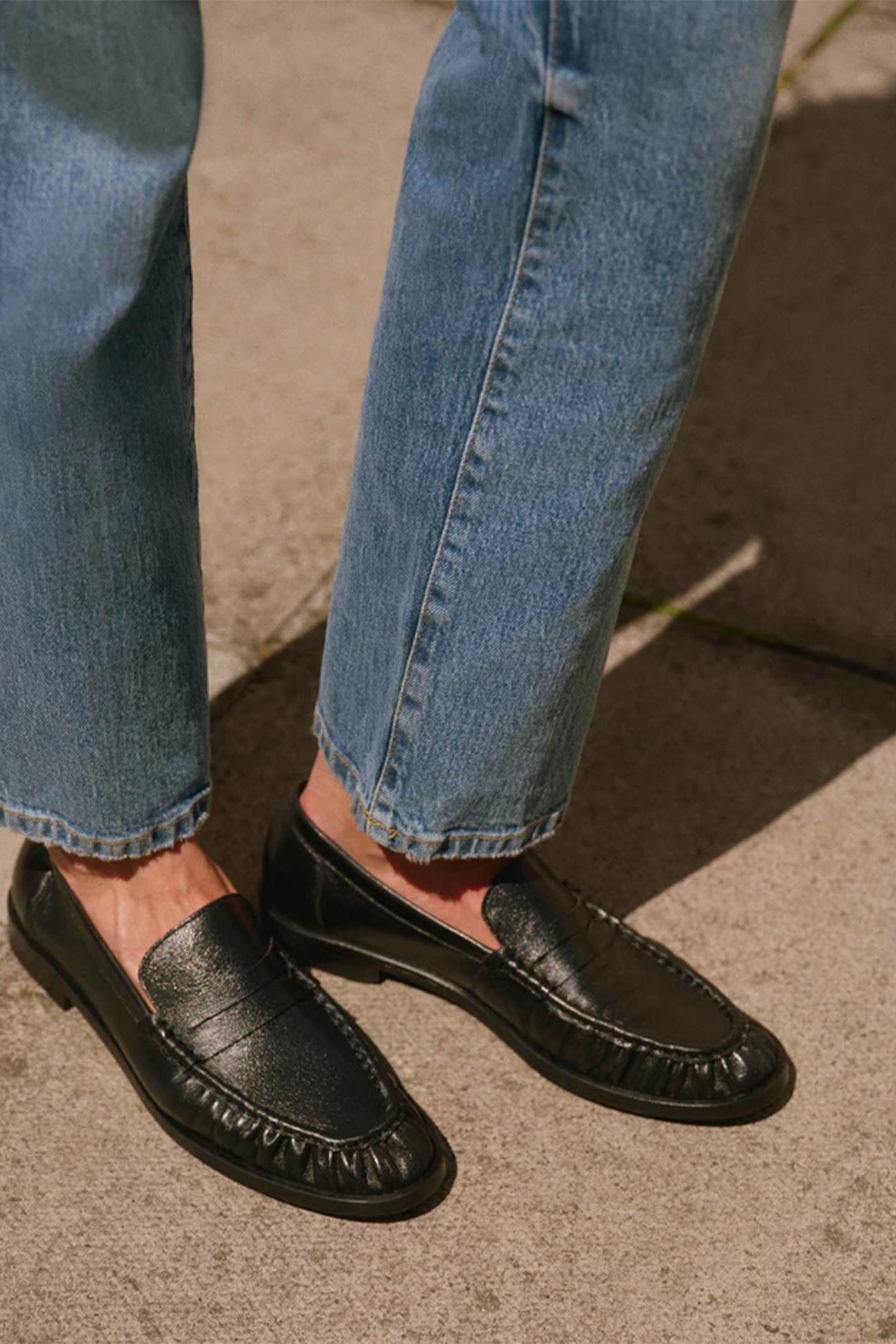 Gigi Black Leather Loafers