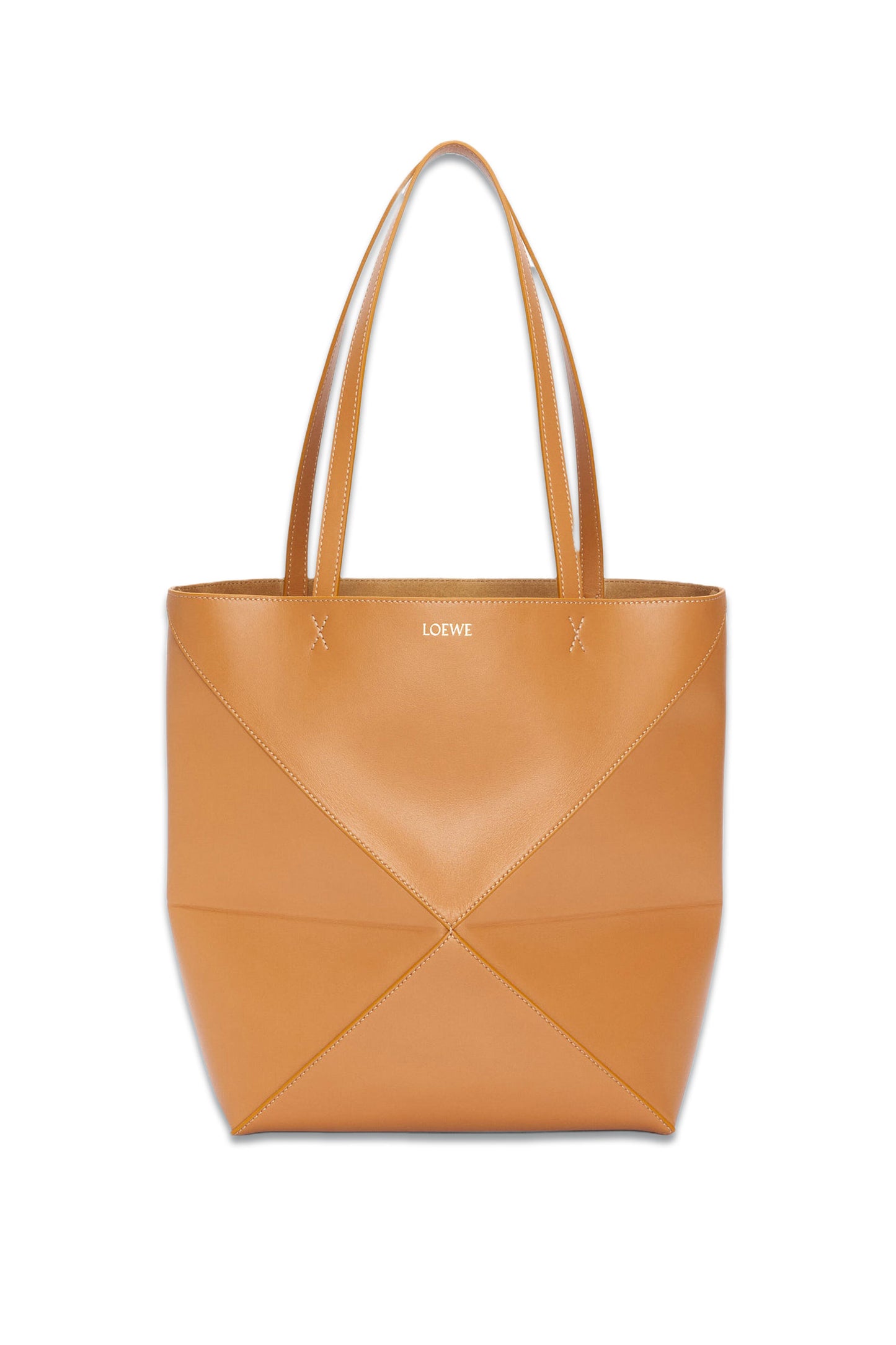 Puzzle Fold Tote In Shiny Calfskin