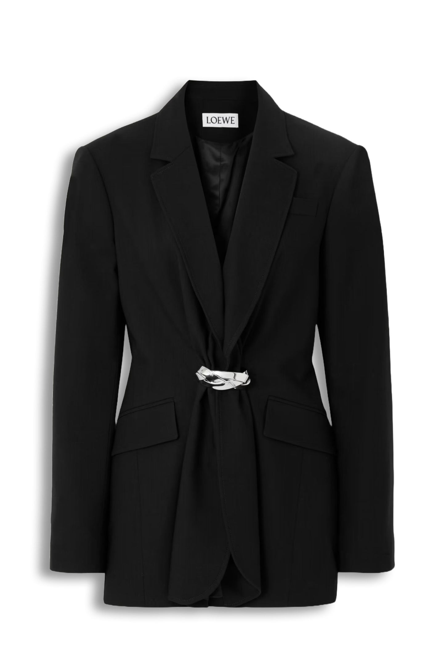 Embellished Grain de Poudre Wool Blazer