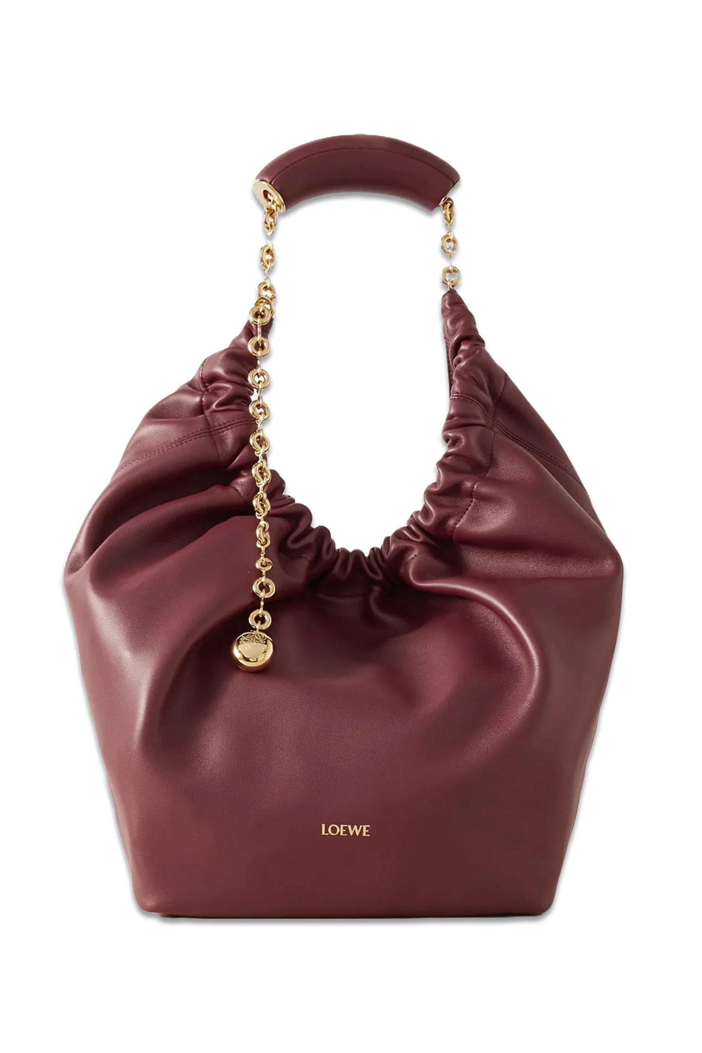 Squeeze Medium Chain-embellished Gathered Leather Shoulder Bag
