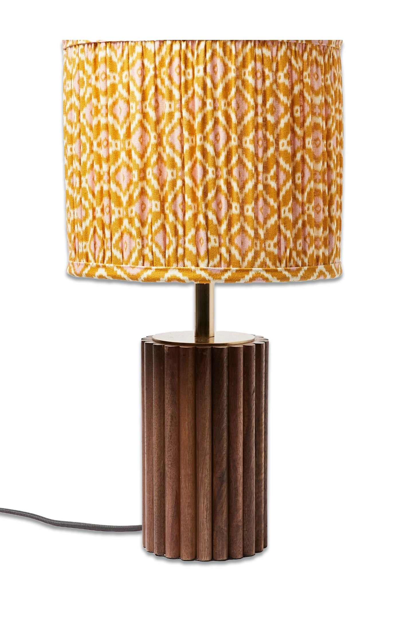 Fluted Brown Wooden Lamp Base