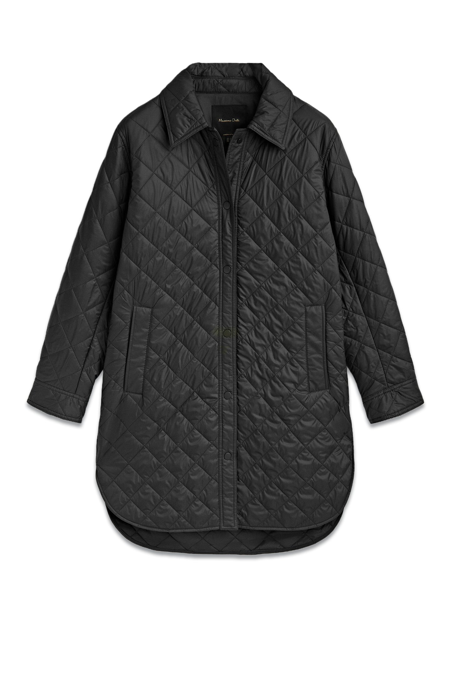 Long Padded Overshirt with Snap Buttons