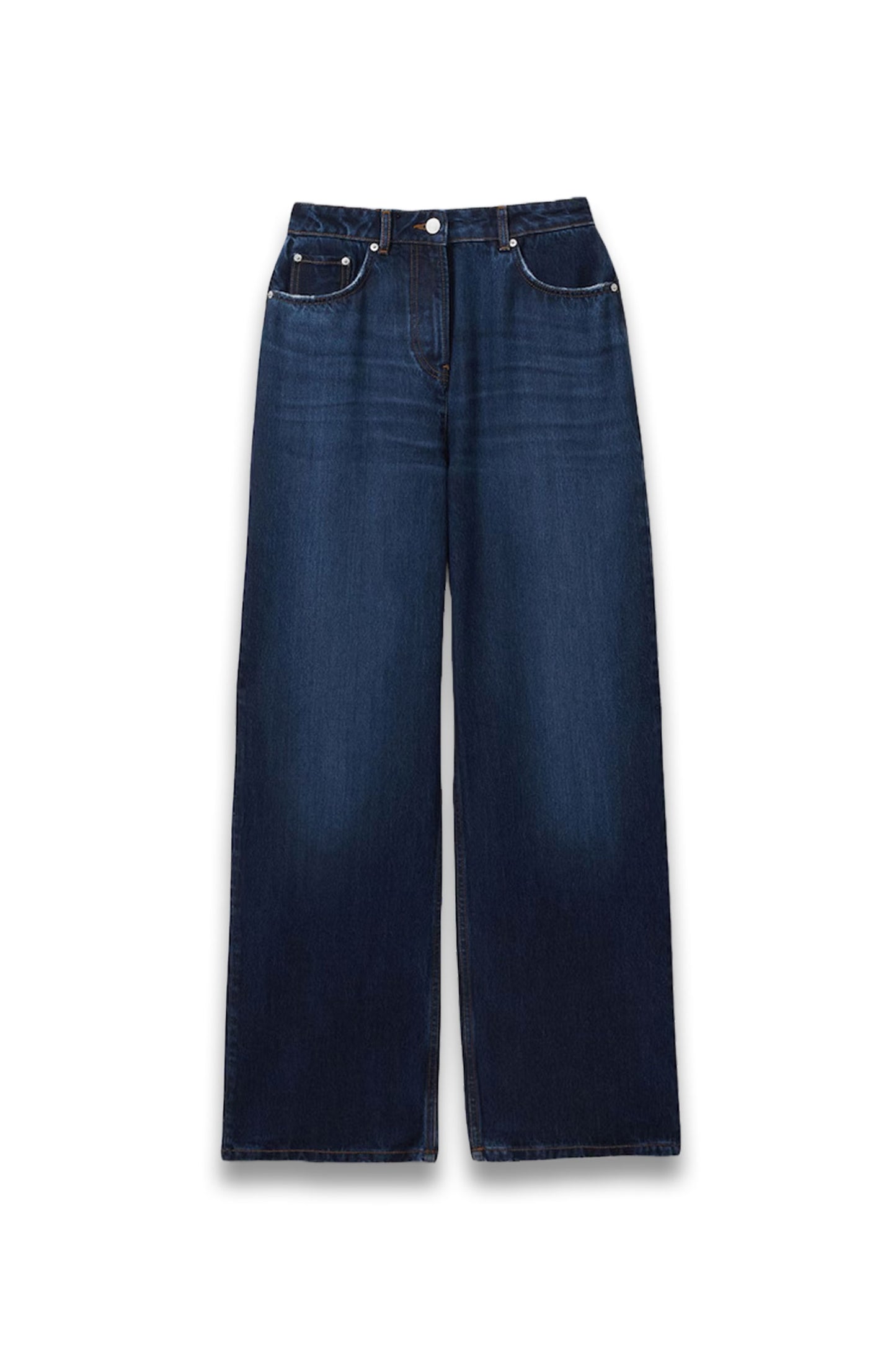 Lightweight Viscose Blend Relaxed Jeans in Dark Blue
