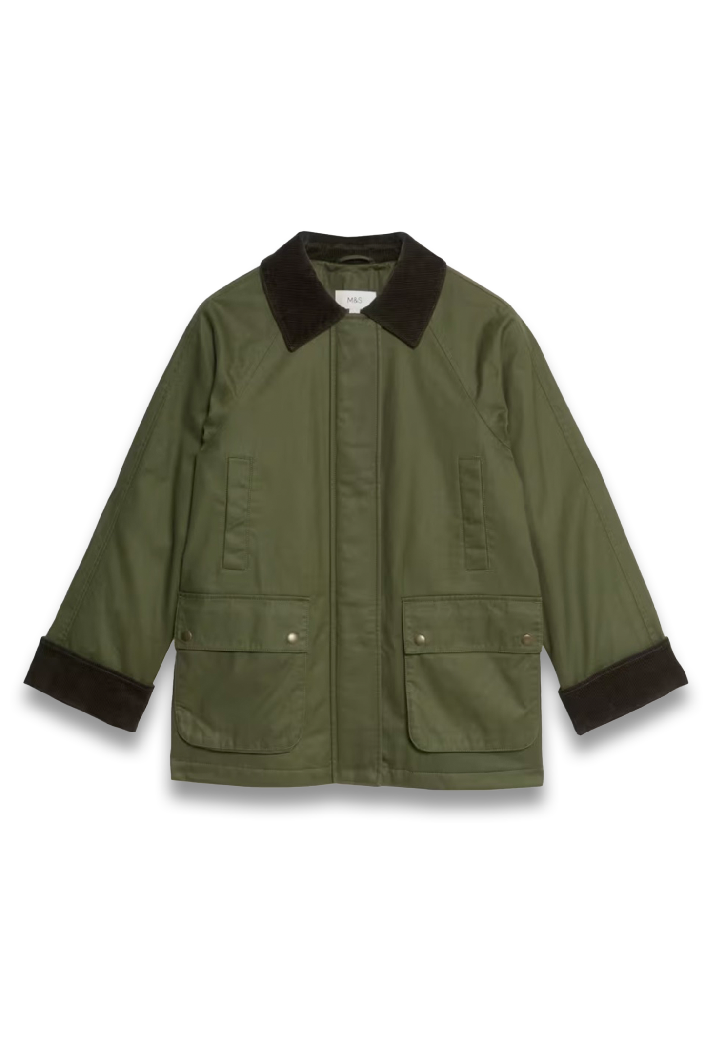 Cotton Rich Waxed Quilted Parka Coat