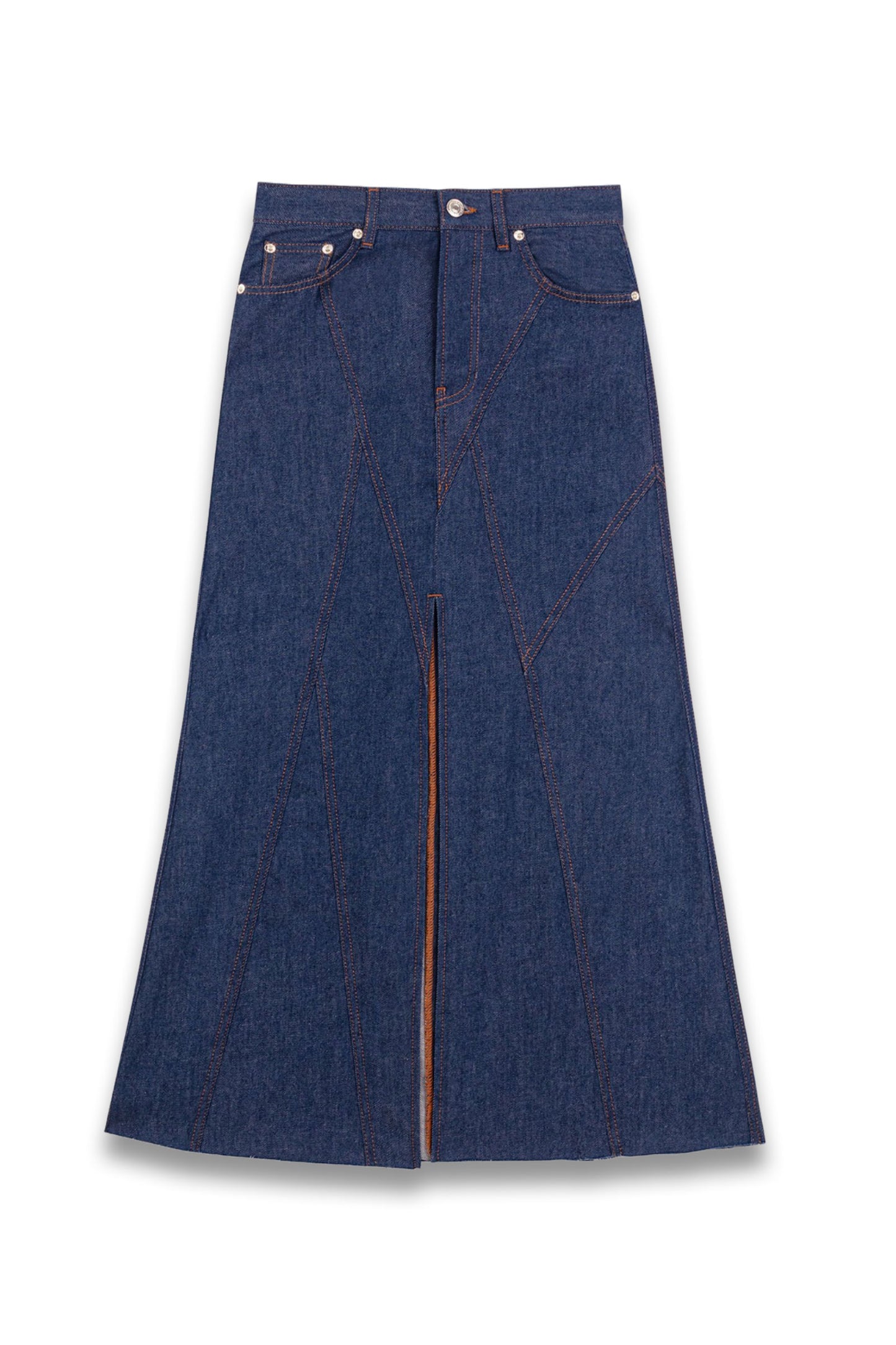 Long denim skirt