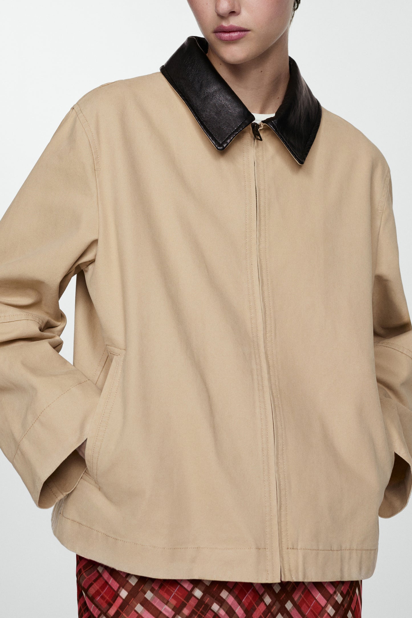 Contrast Collar Jacket