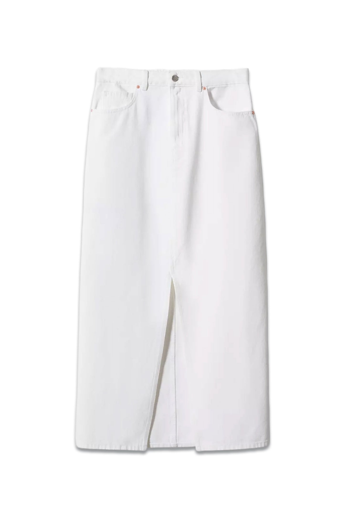 Aida Slit White Denim Skirt