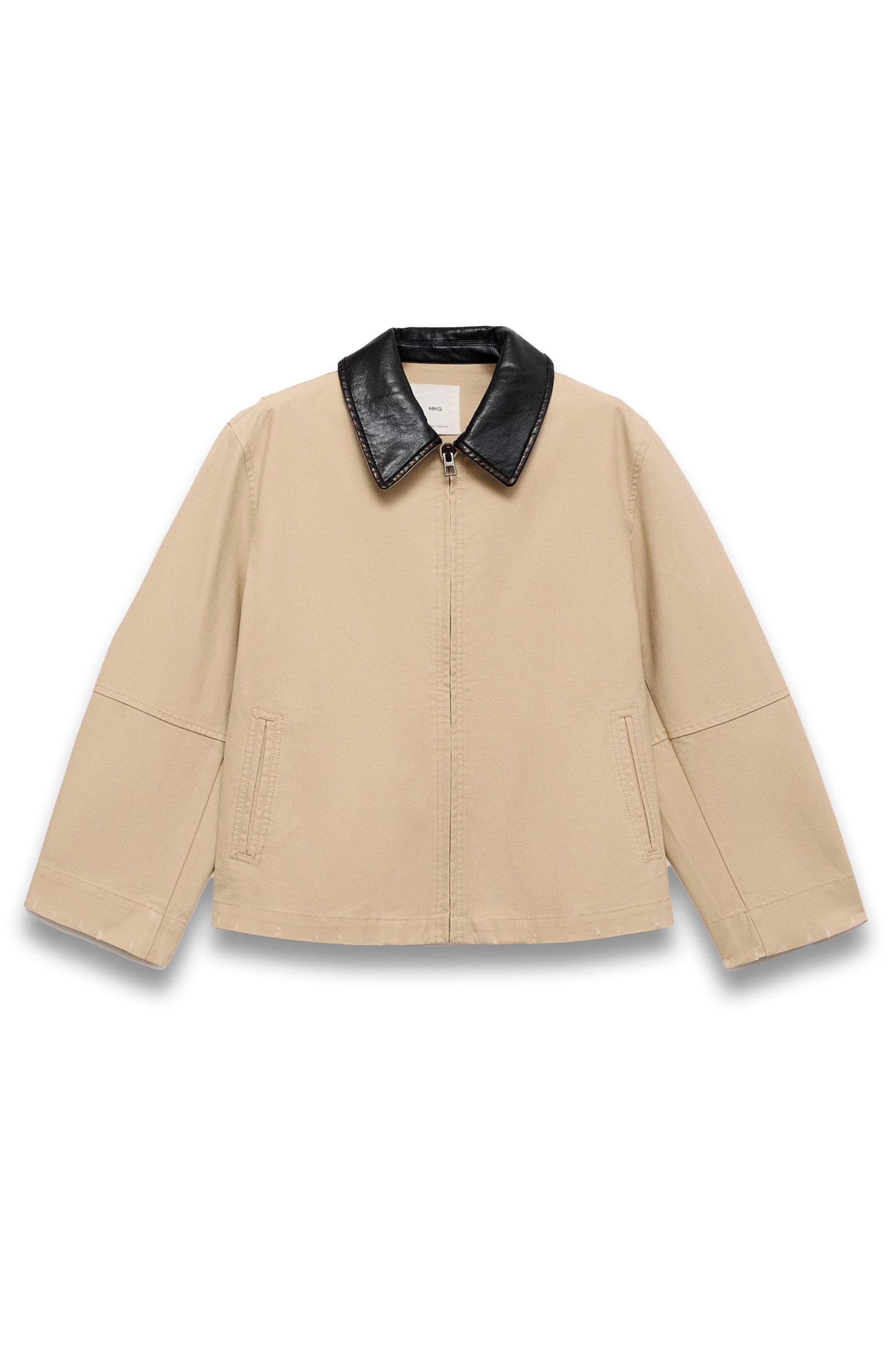Cotton jacket with contrasting collar