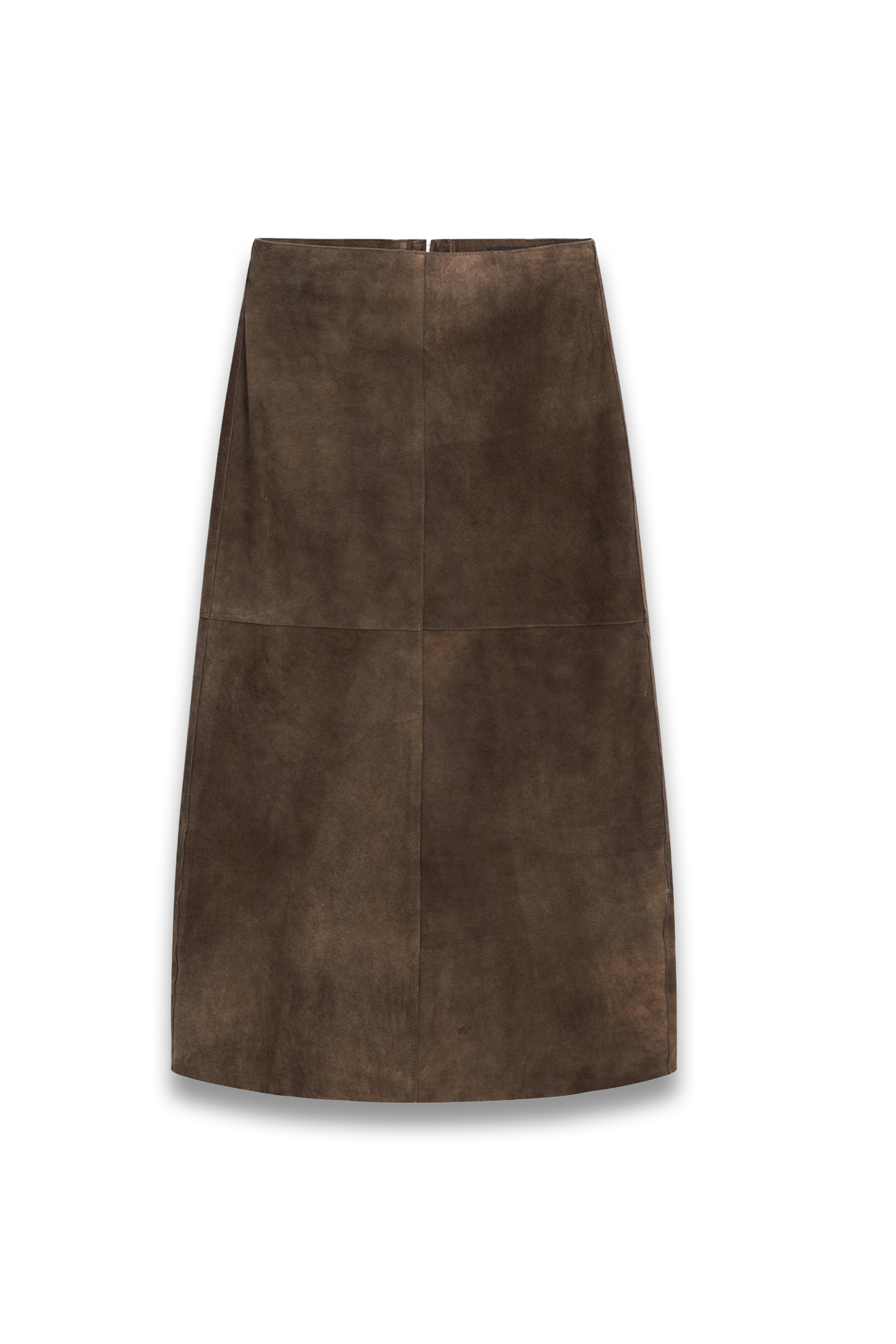 Straight Fit Suede Leather Skirt