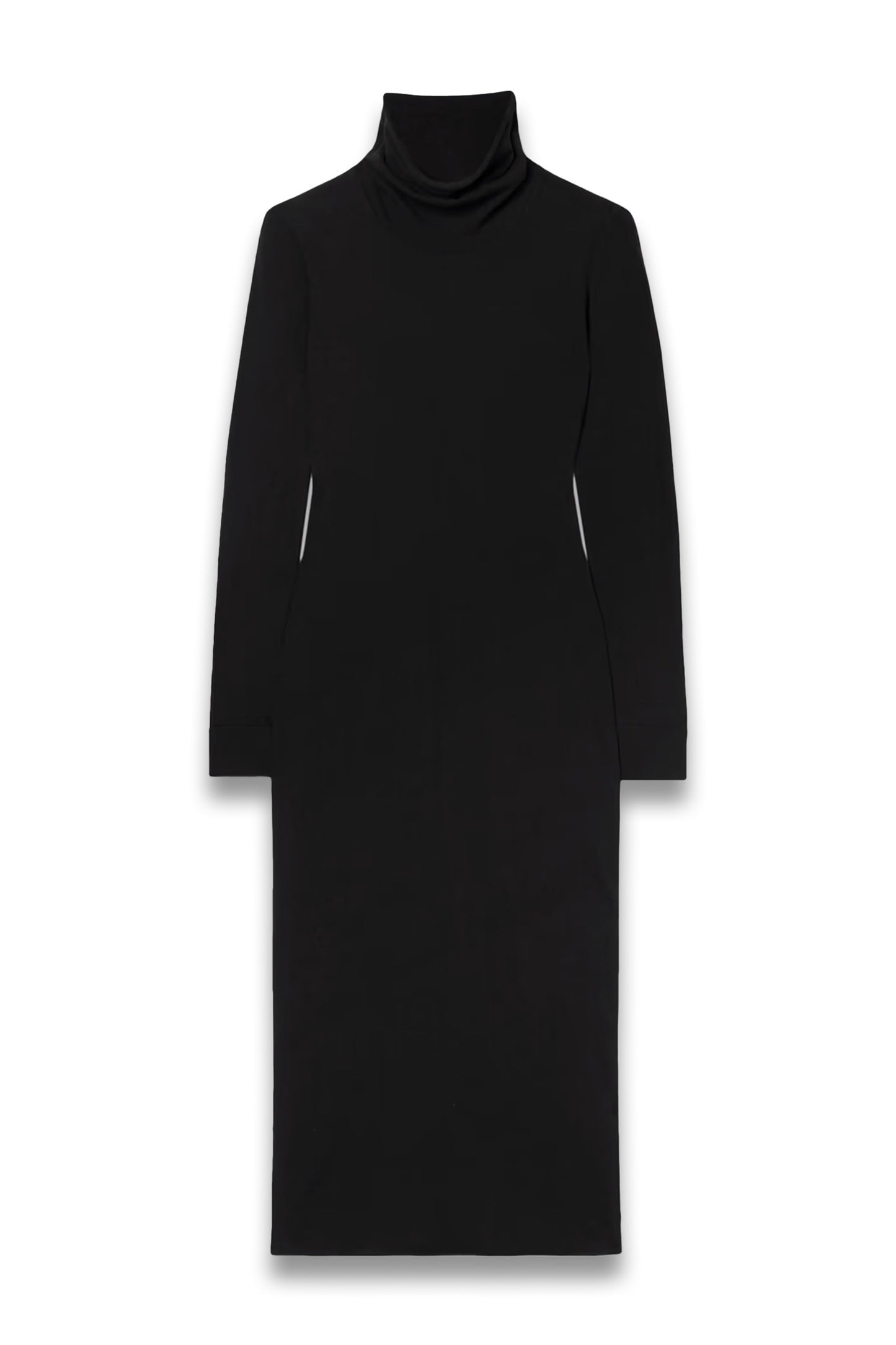 Stretch-cotton jersey turtleneck maxi dress