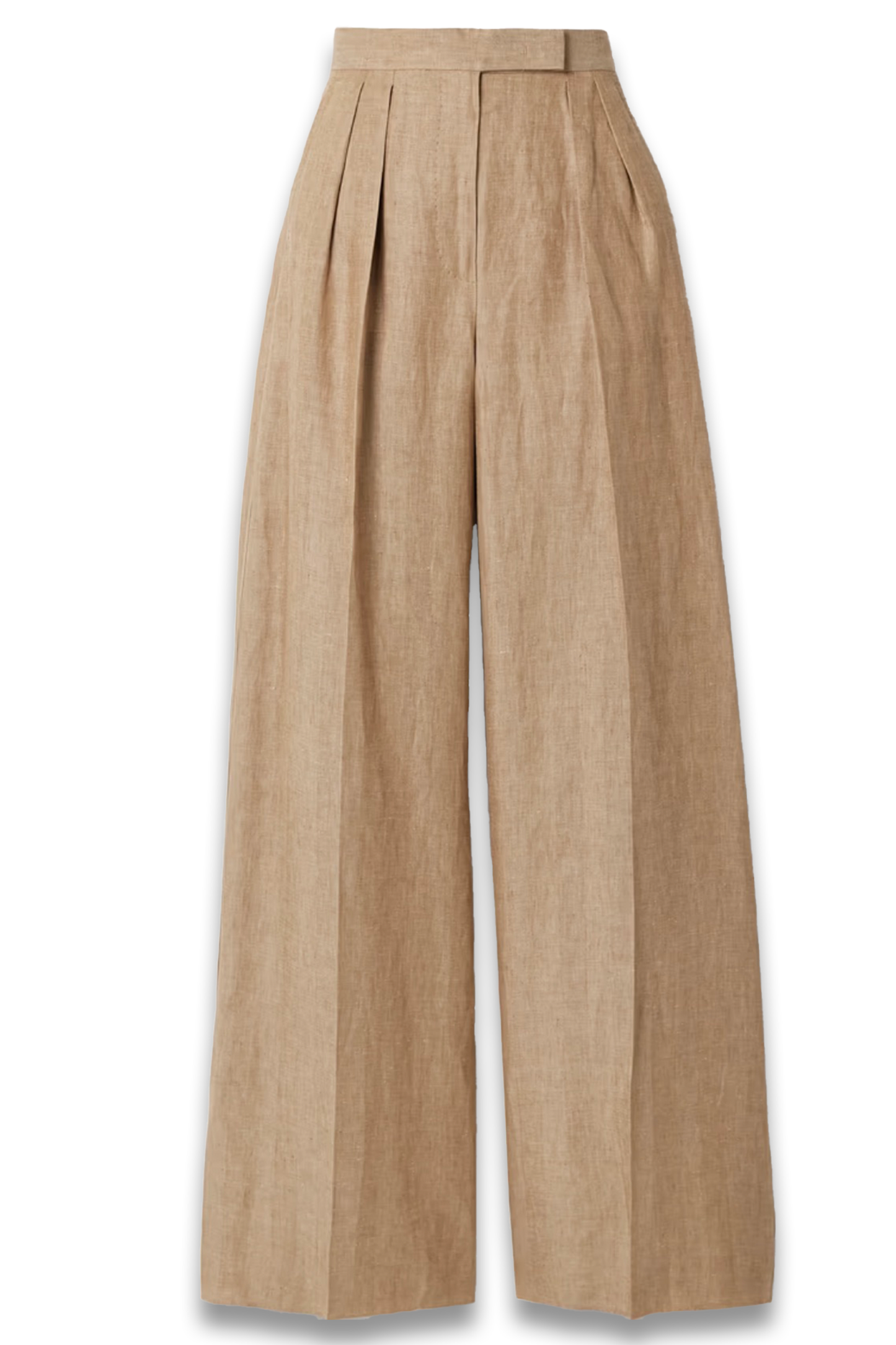 Pleated Linen Wide-Leg Pants