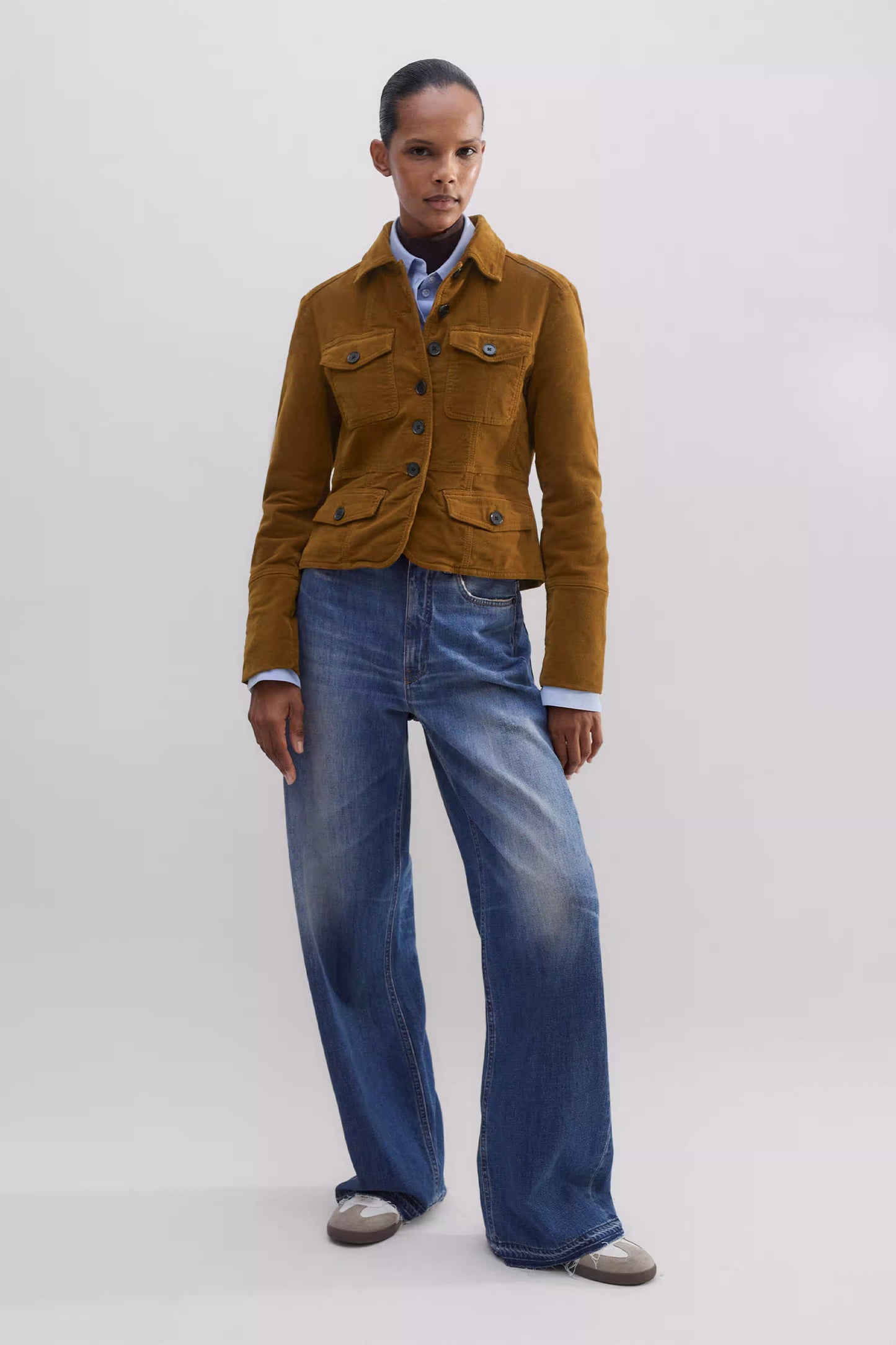 Distressed Authentic Mid-Waist Baggy Jean