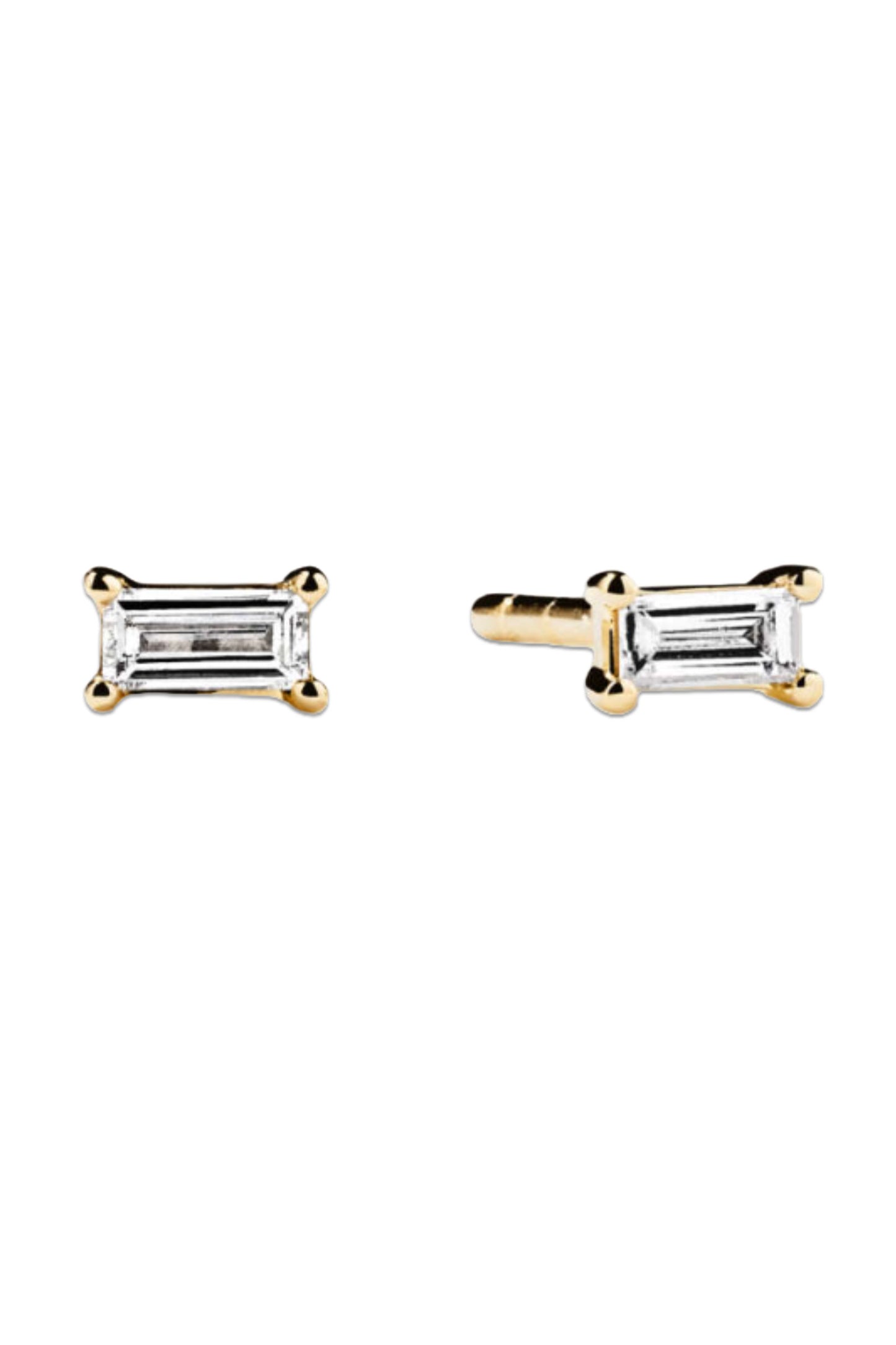 Mini Baguette Diamond Studs