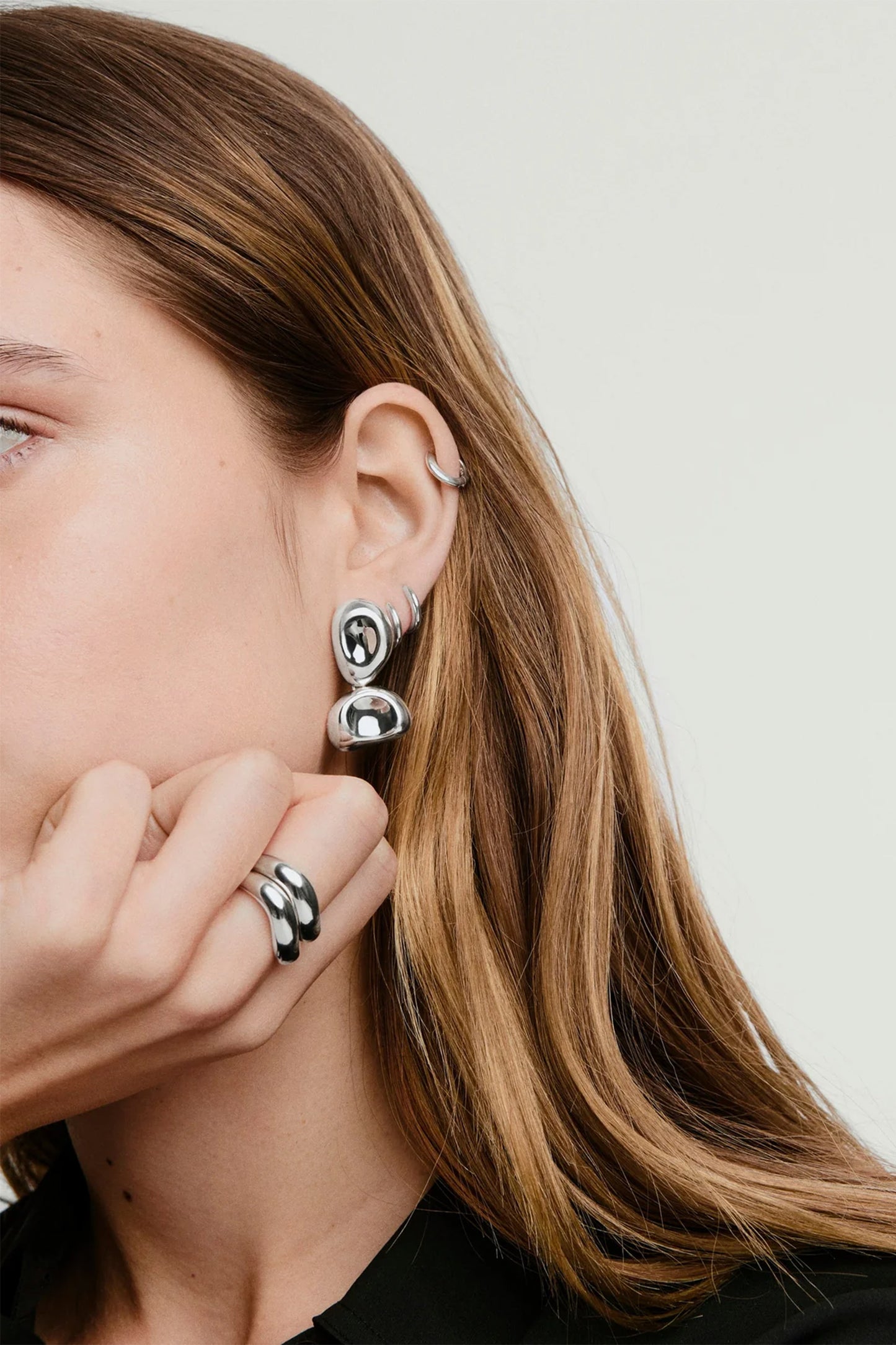 Organic Dôme Mixed Pebble Earrings