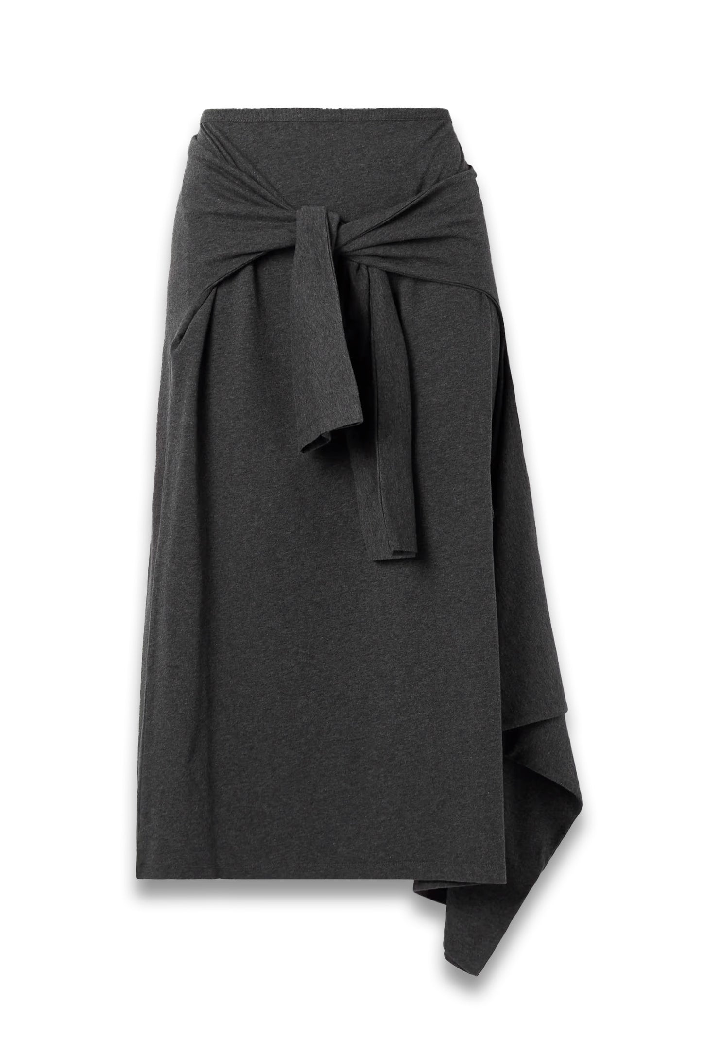 Convertible cotton-jersey midi skirt