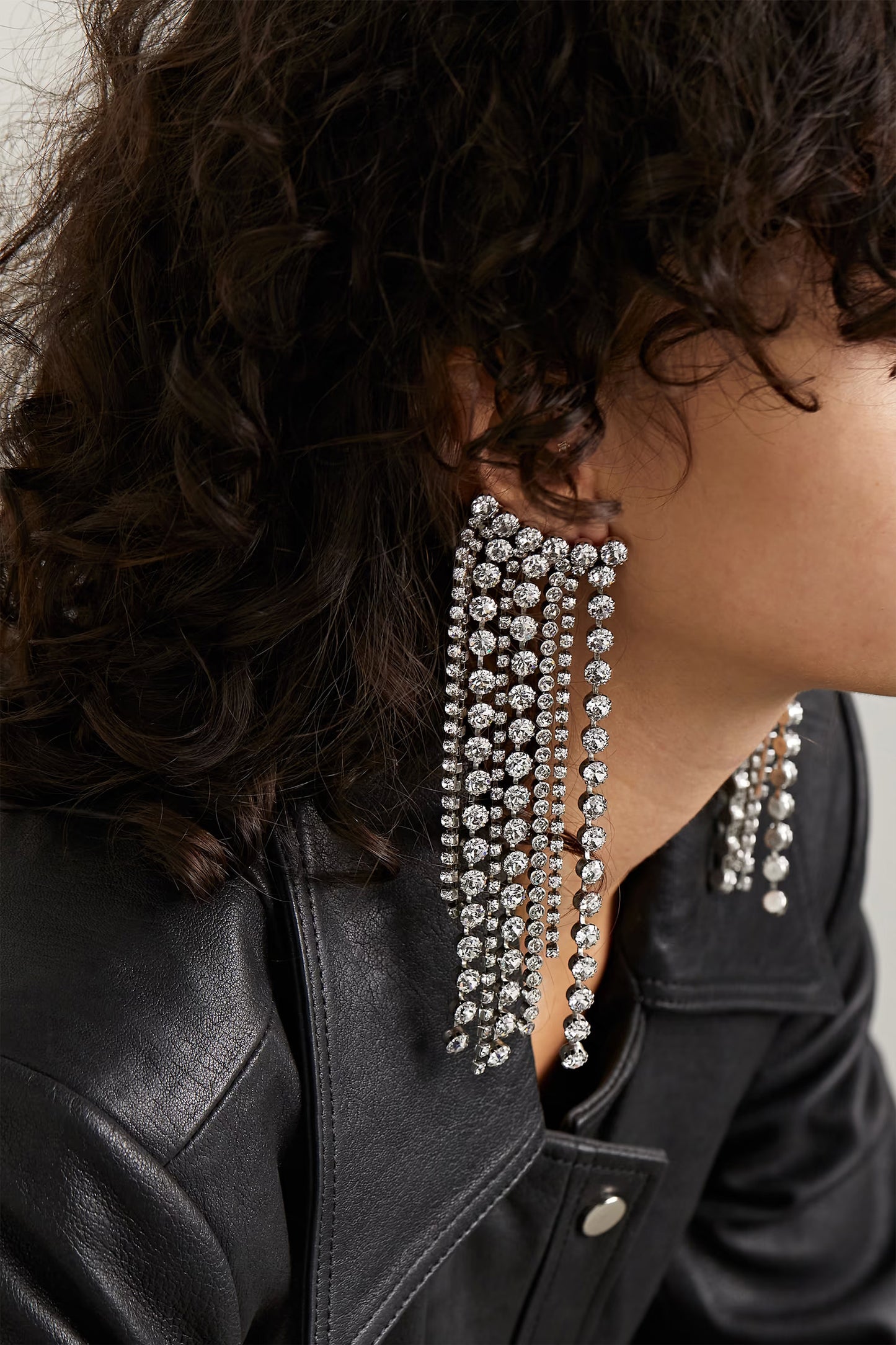 Midnight Dancin Silver-tone Crystal Earrings