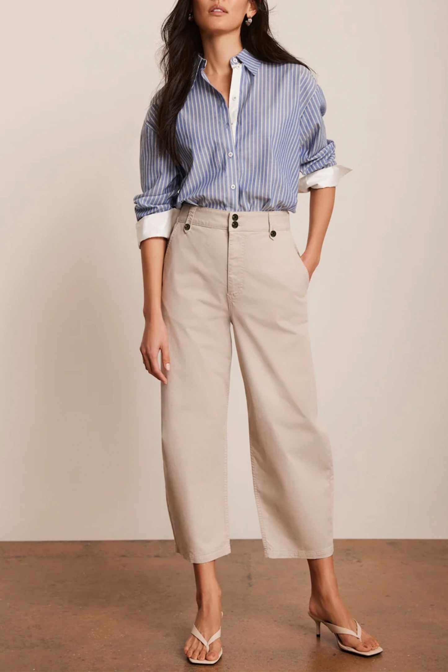 Neutral Barrel Chino Trousers