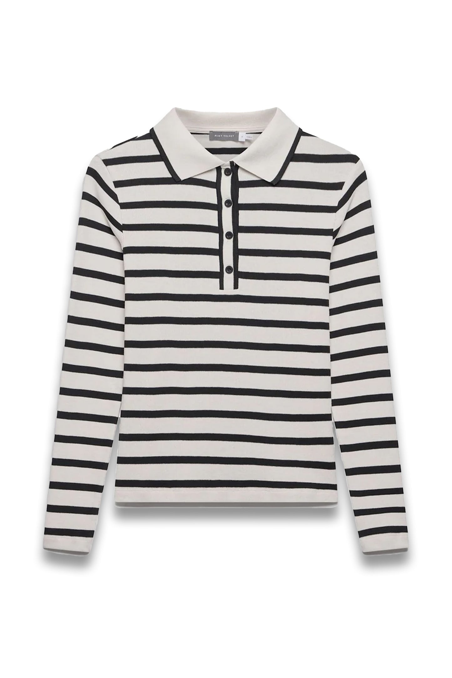Neutral Striped Polo Shirt