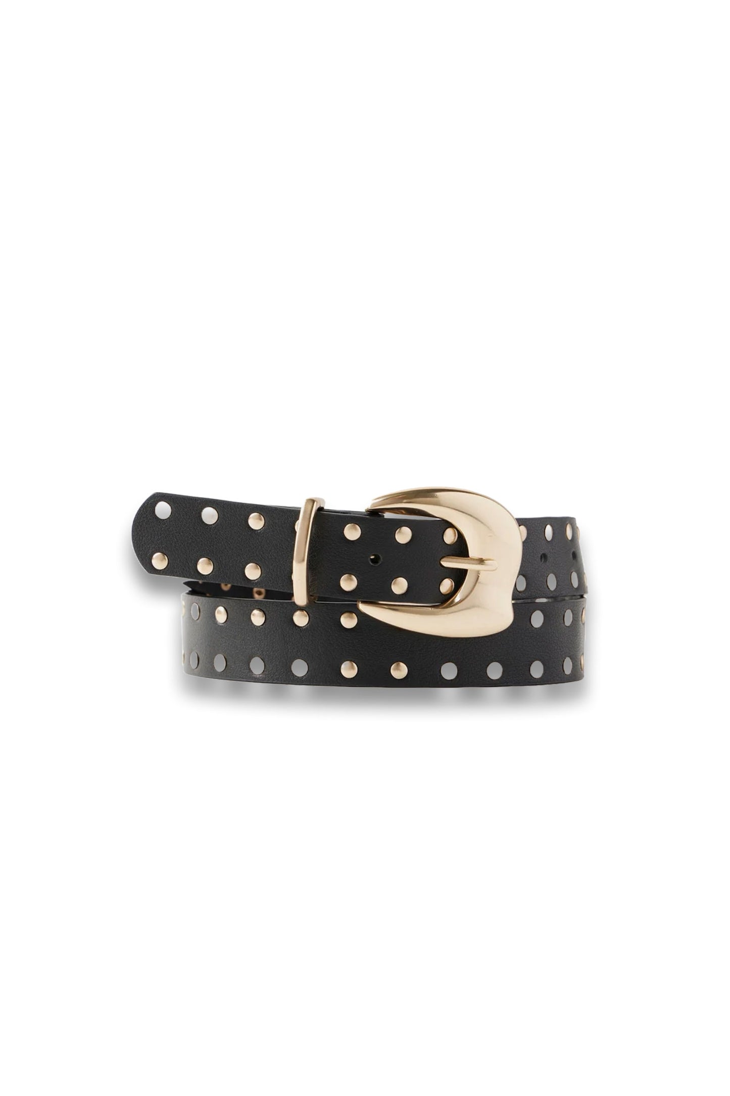 Black Leather Chunky Studded Belt