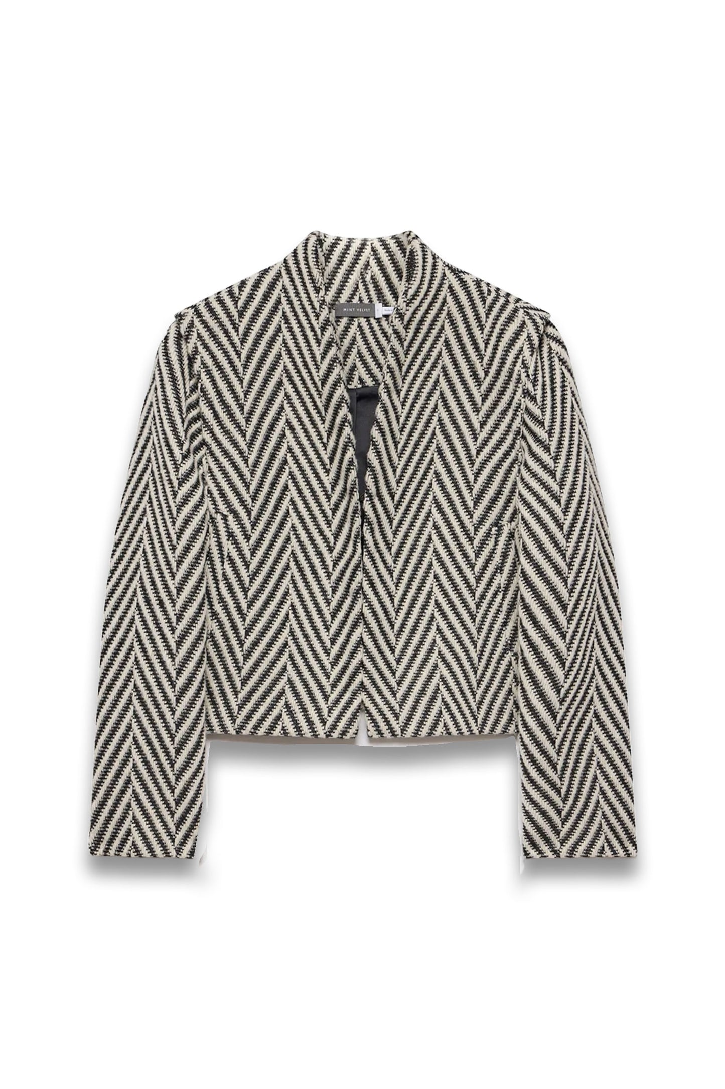 Cream Herringbone Detail Jacket