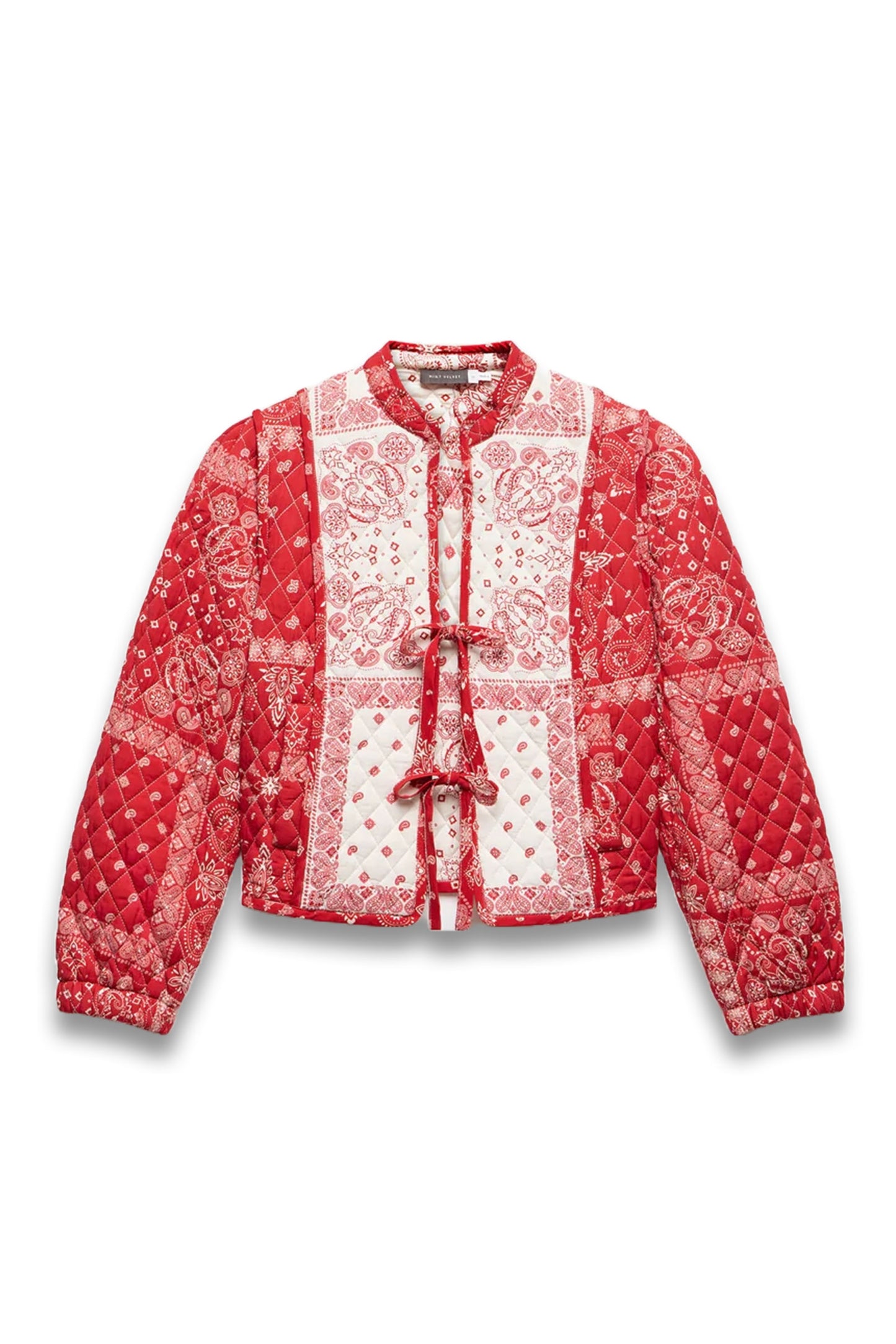 Red Paisley Print Quilted Jacket