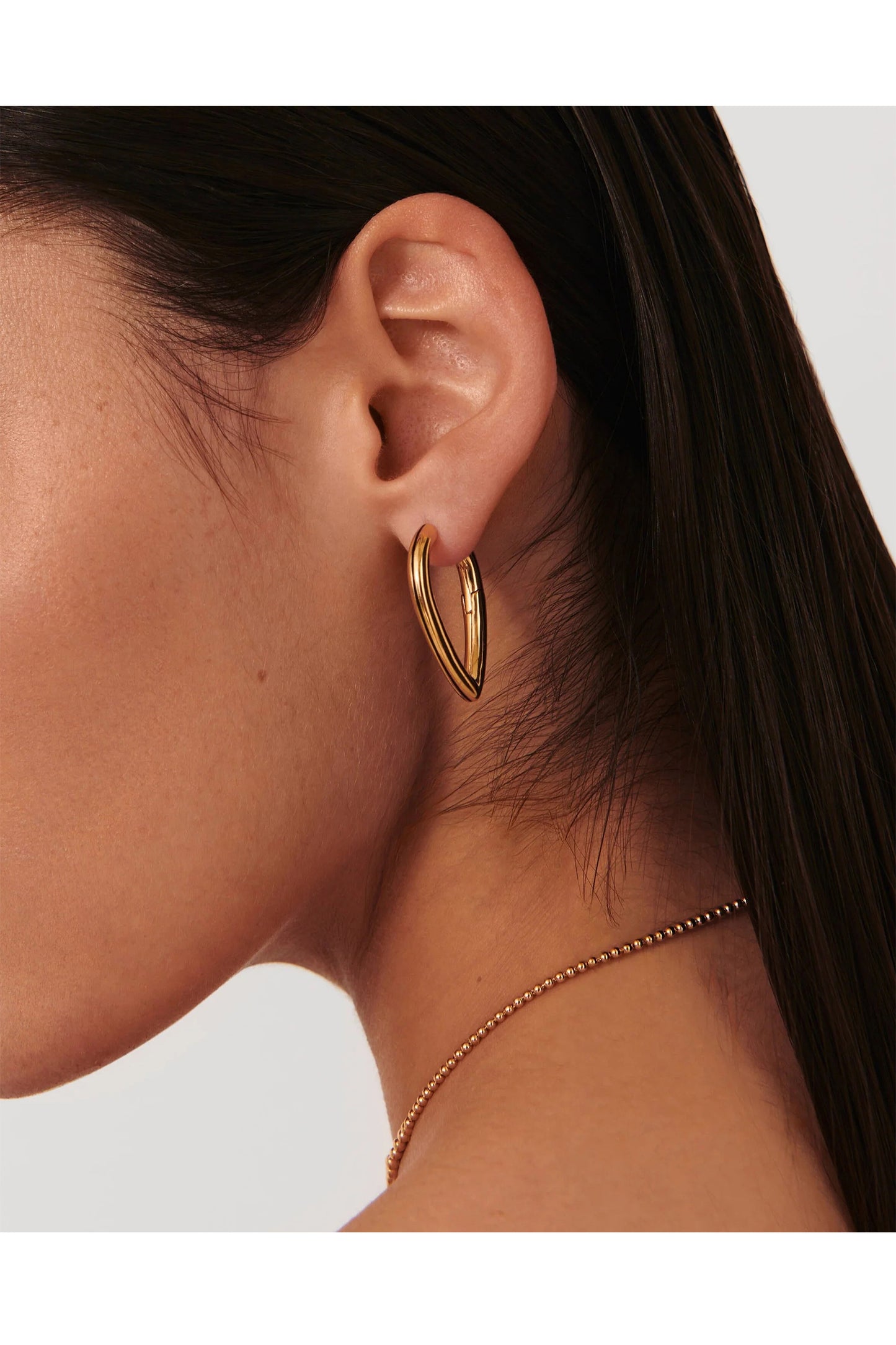 Enamel Byline Pearl Hoop Earrings