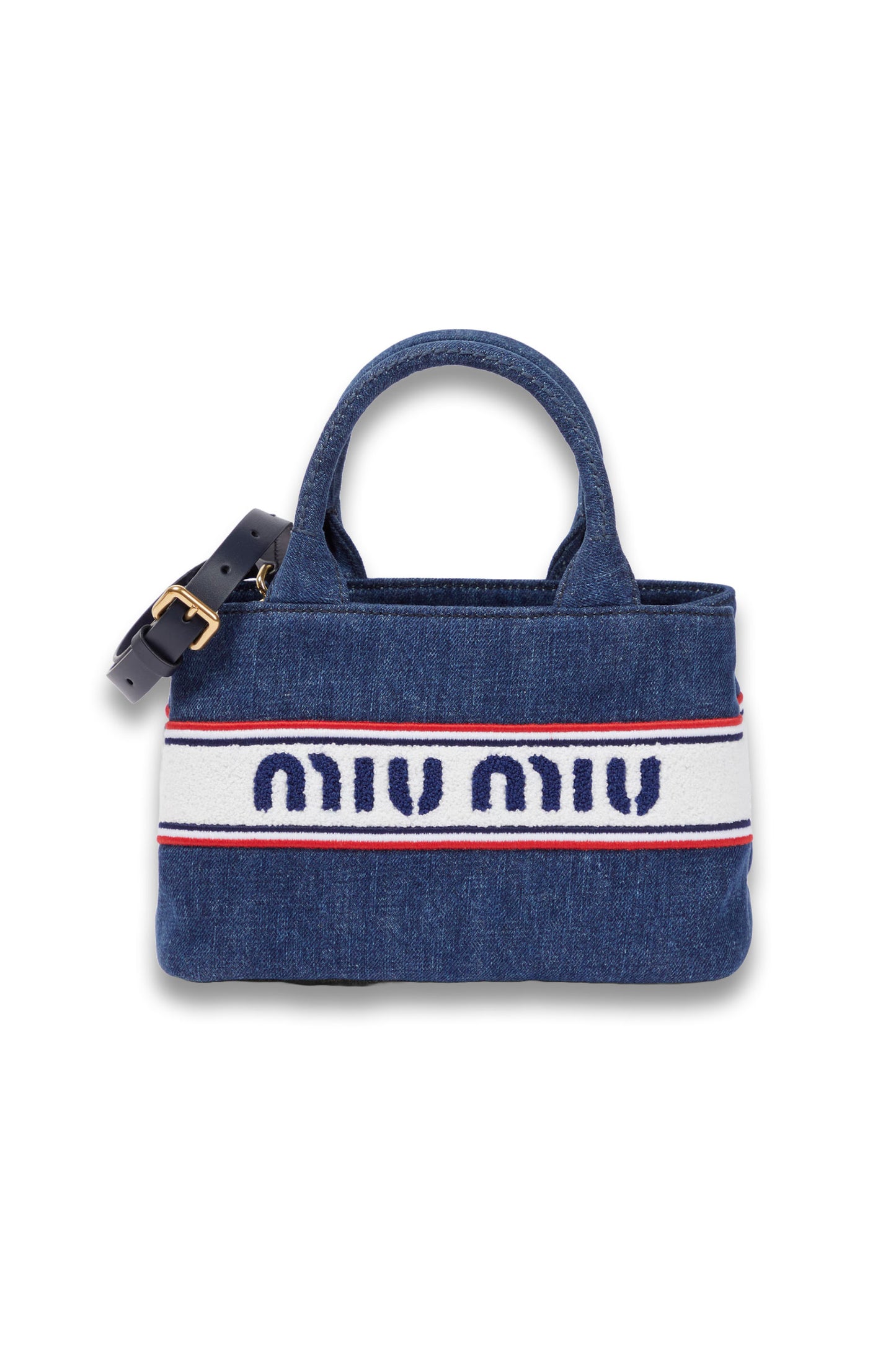 MIU MIU Logo Denim Tote Bag