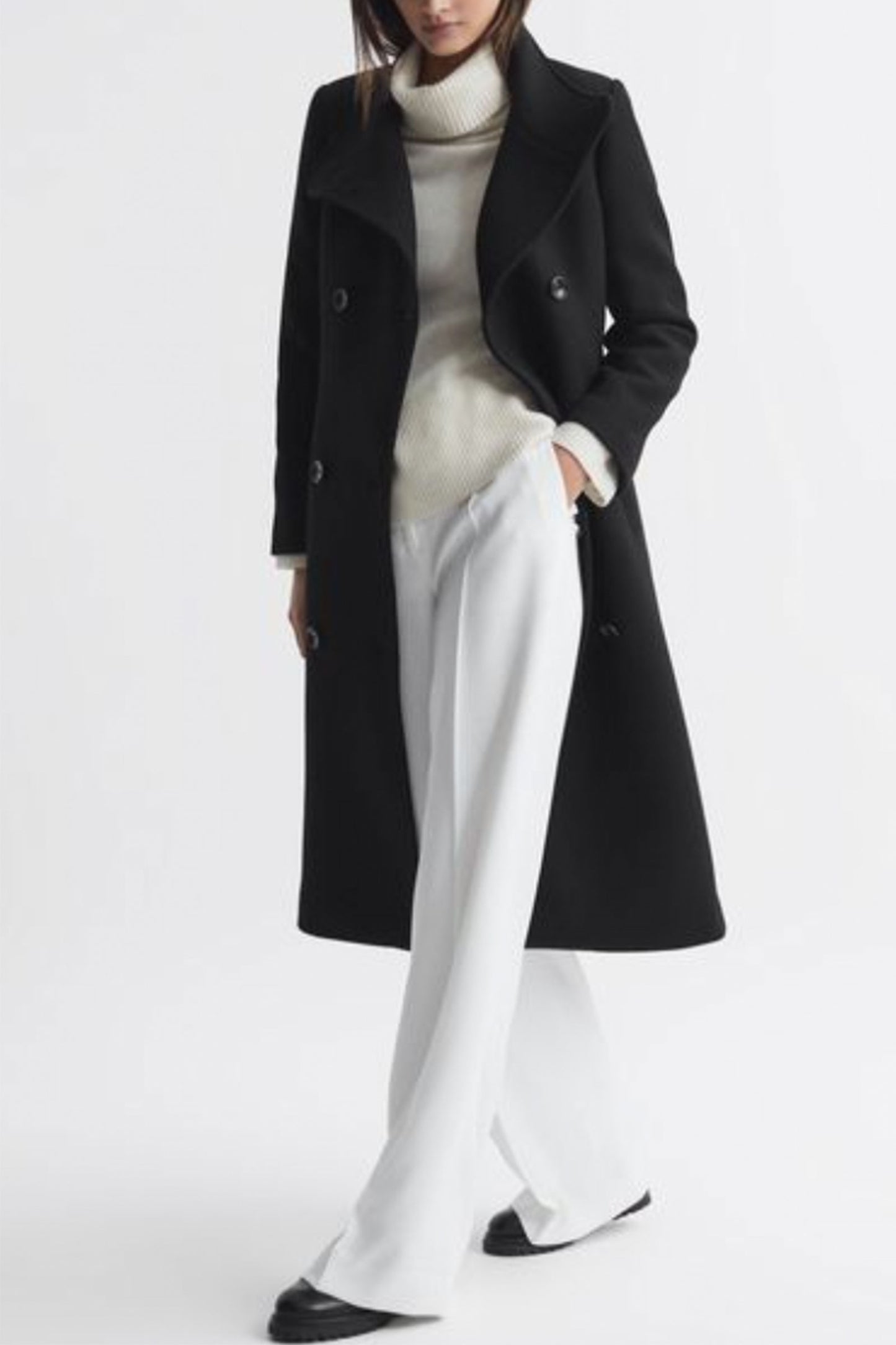 Blair Wool Blend Double Breasted Long Coat