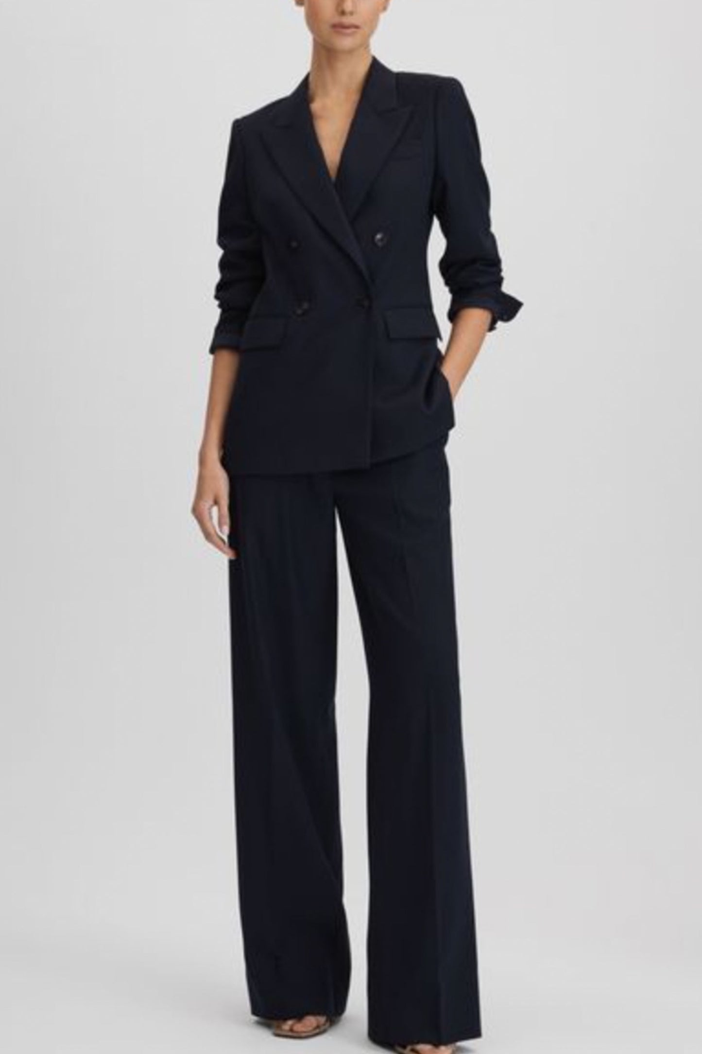 Harley Wool Blend Wide Leg Suit Trousers