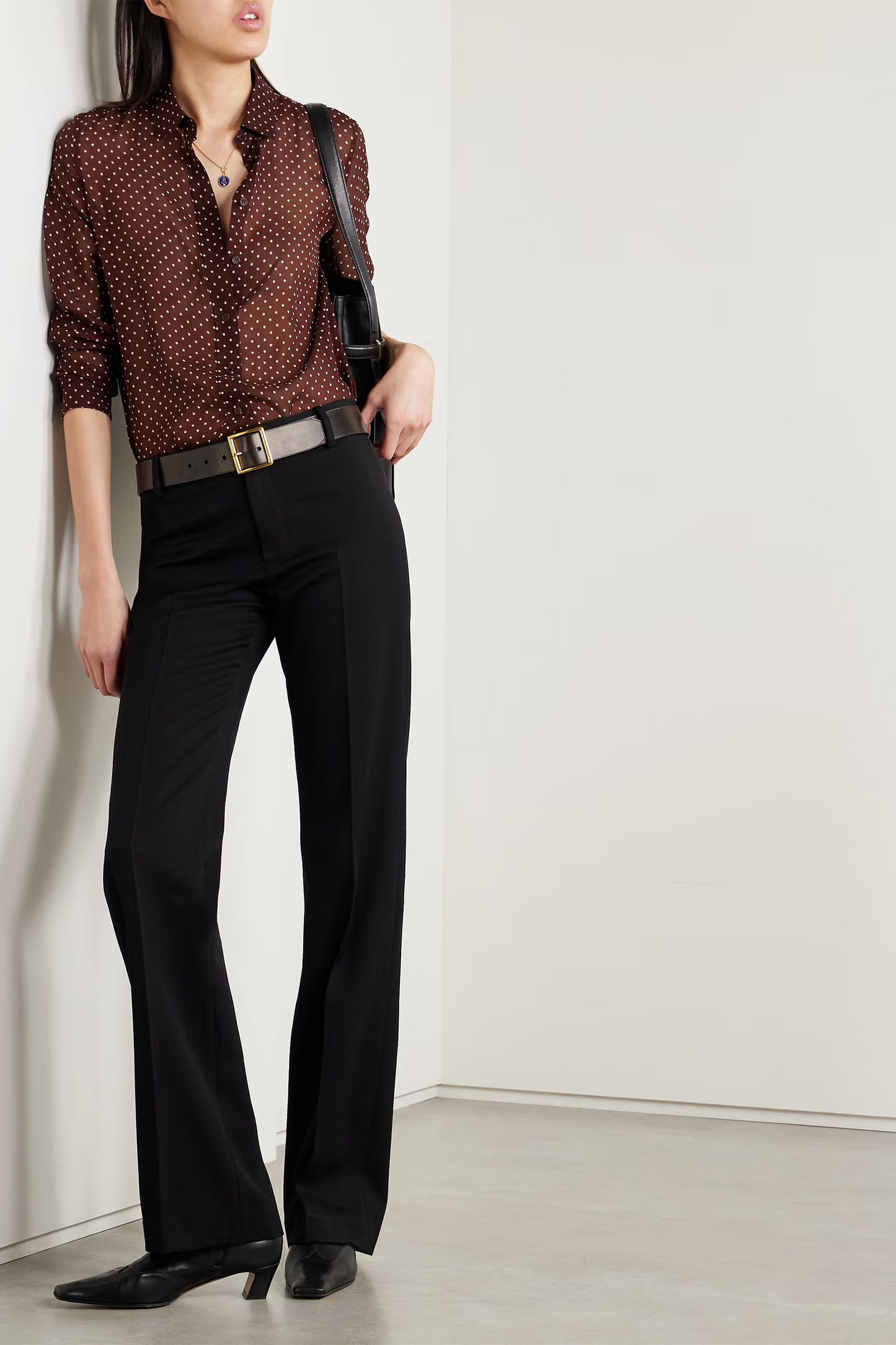 Gaia Polka-dot Silk Crepe De Chine Shirt