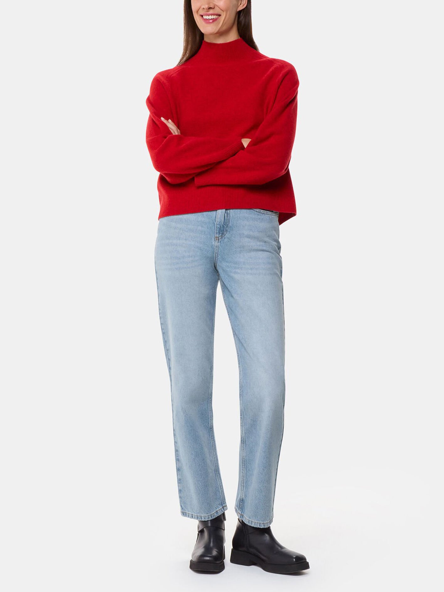 Light Wash Authentic Column Leg Jean
